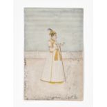 AN INDIAN MINIATURE PAINTING OF A MUGHAL COURTIER