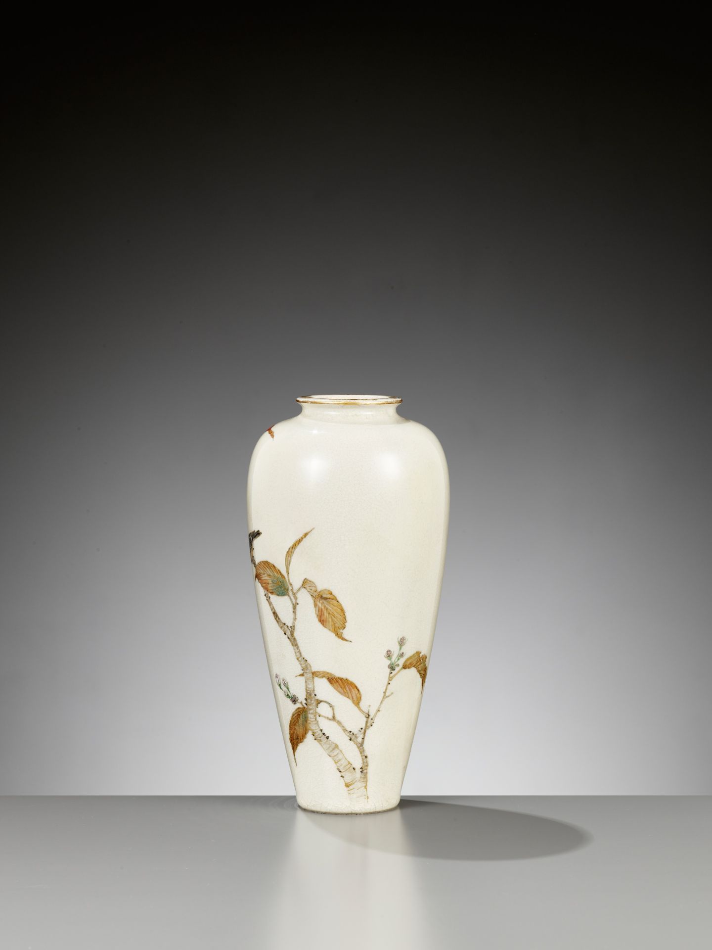 YABU MEIZAN: A SUPERB AND LARGE SATSUMA VASE WITH SPARROW - Image 5 of 10