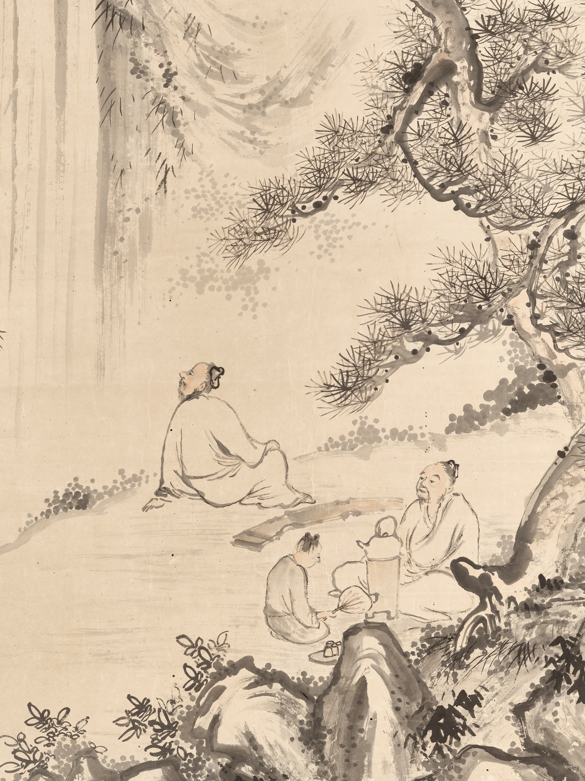 SCHOLARS ADMIRING A WATERFALL', XI GANG (1746-1803) - Bild 2 aus 10