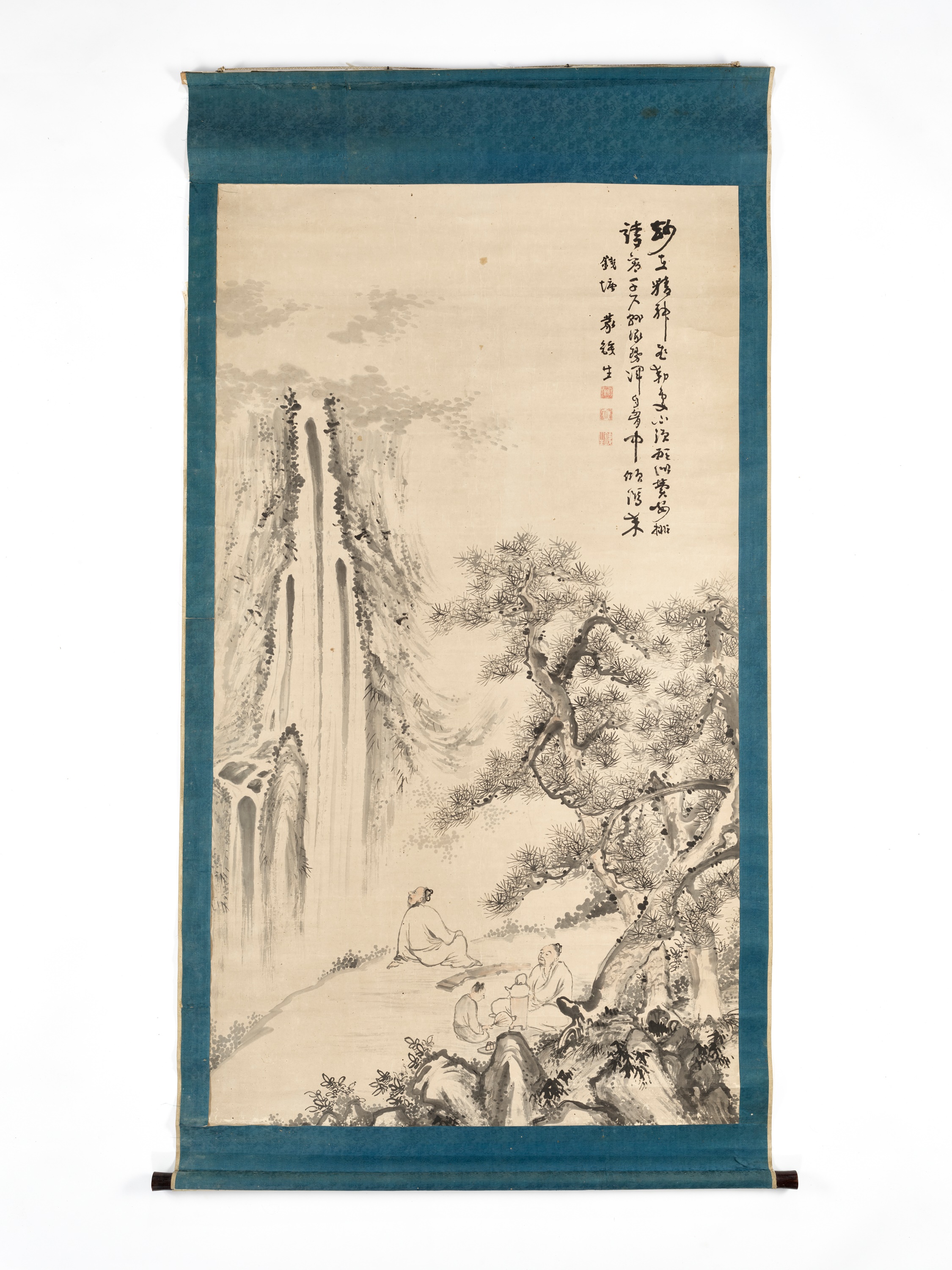 SCHOLARS ADMIRING A WATERFALL', XI GANG (1746-1803) - Bild 4 aus 10