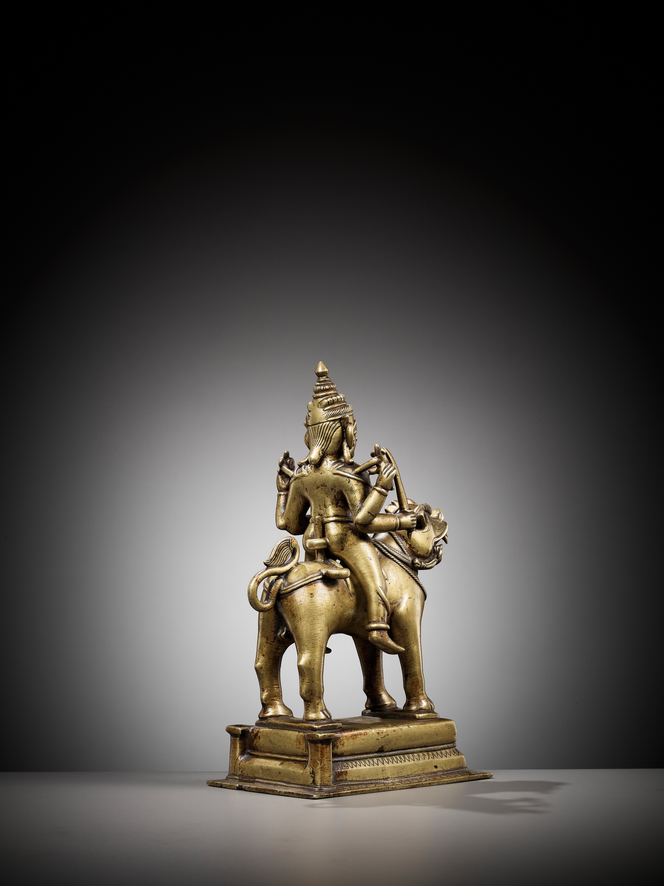 A BRONZE FIGURE OF DURGA RIDING A LION, INDIA, 15TH CENTURY - Image 9 of 11