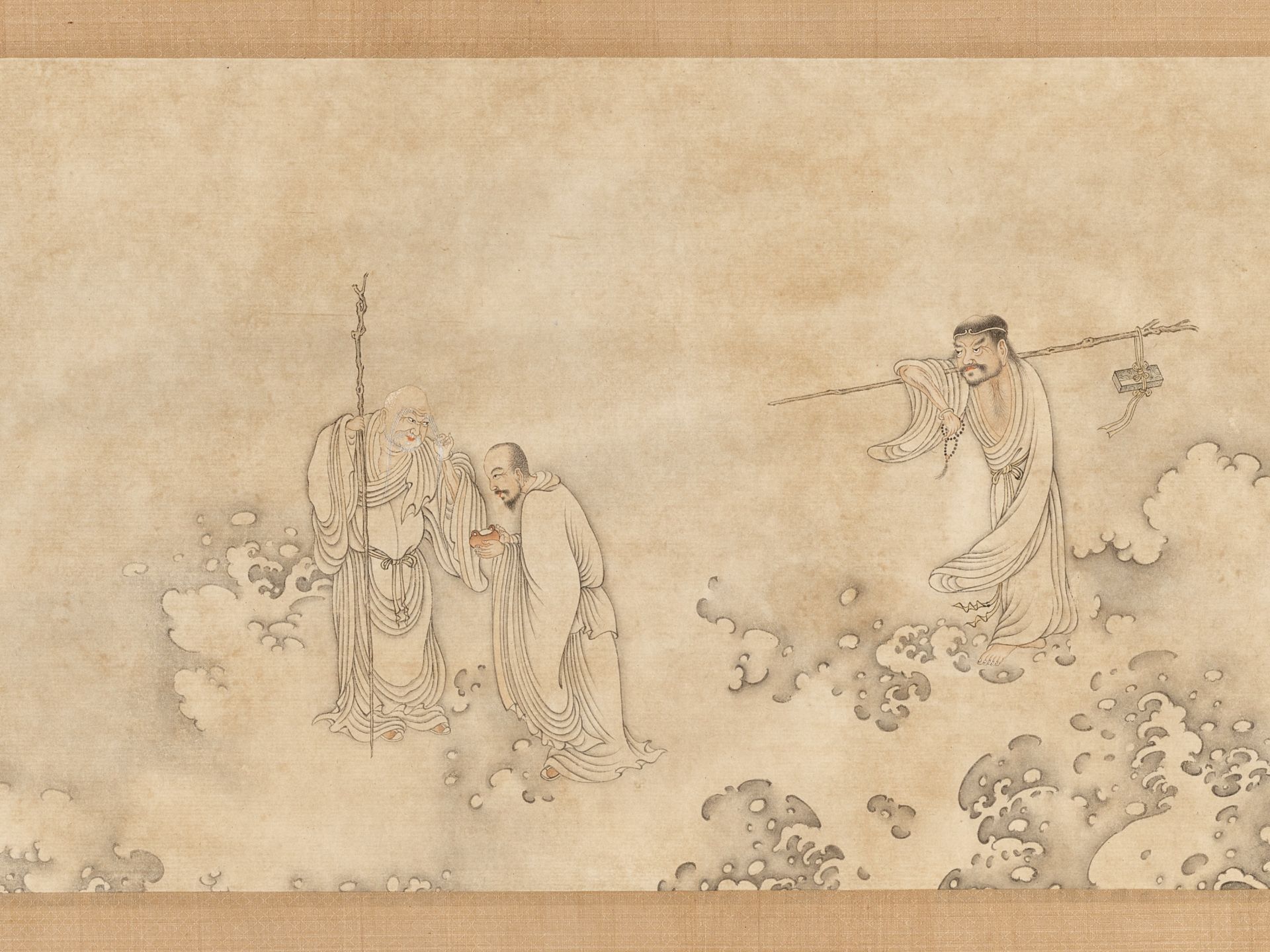 LUOHANS', ATTRIBUTED TO DING GUANPENG (ACTIVE 1708-1771) - Image 7 of 10