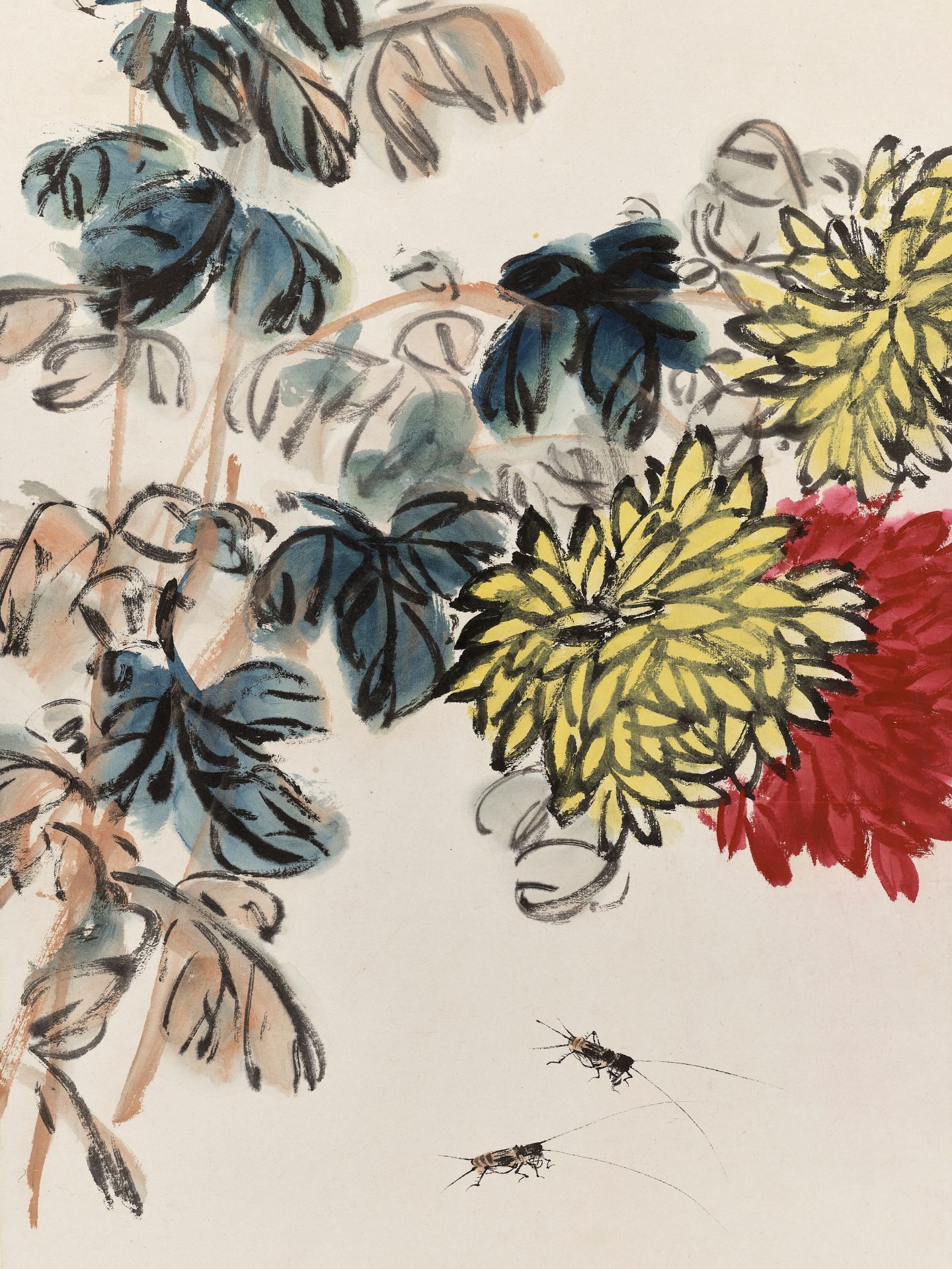 CHRYSANTHEMUM AND CRICKETS' BY QI BAISHI (1864-1957), DATED 1951 - Image 7 of 15