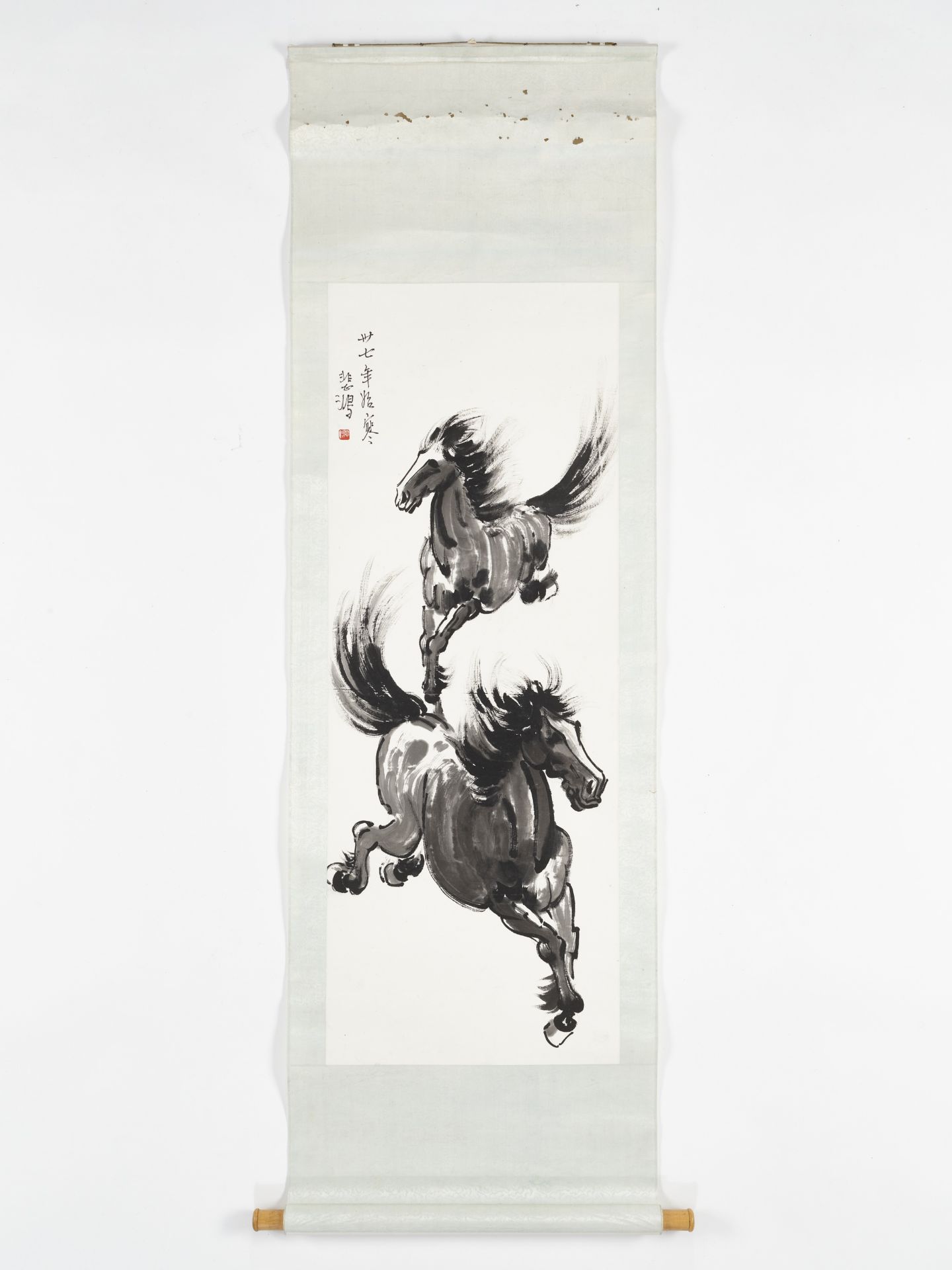 TWO GALLOPING HORSES', BY XU BEIHONG (1895-1953), DATED 1948 - Image 14 of 15