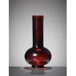 A RUBY-RED GLASS BOTTLE VASE, QIANLONG MARK AND PERIOD