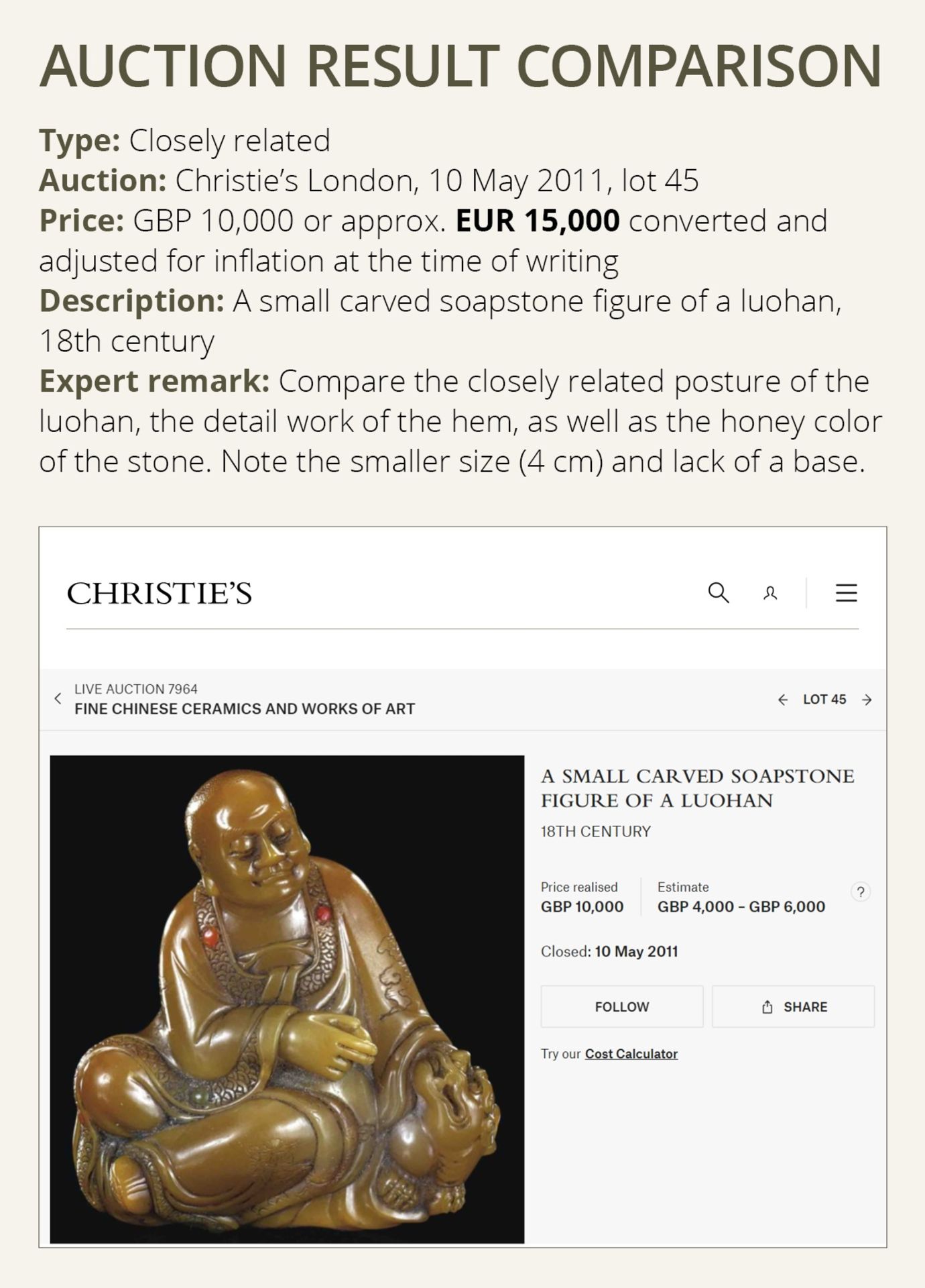 A SOAPSTONE FIGURE OF A LUOHAN WITH A BUDDHIST LION, 18TH CENTURY - Bild 5 aus 14