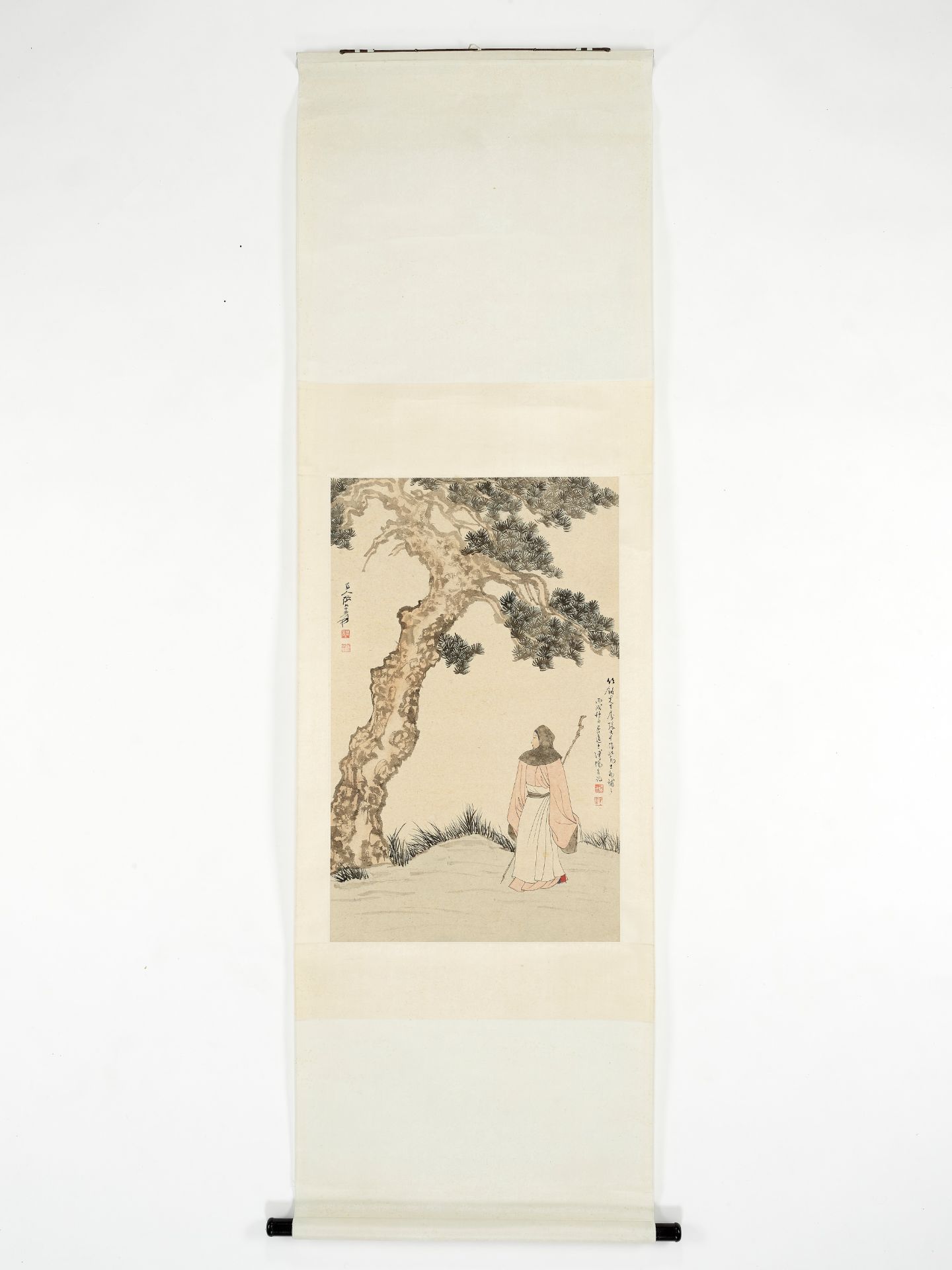 SCHOLAR UNDER PINE TREE', BY ZHANG DAQIAN (1899-1983) AND PU RU (1896-1963), DATED 1946 - Image 9 of 10