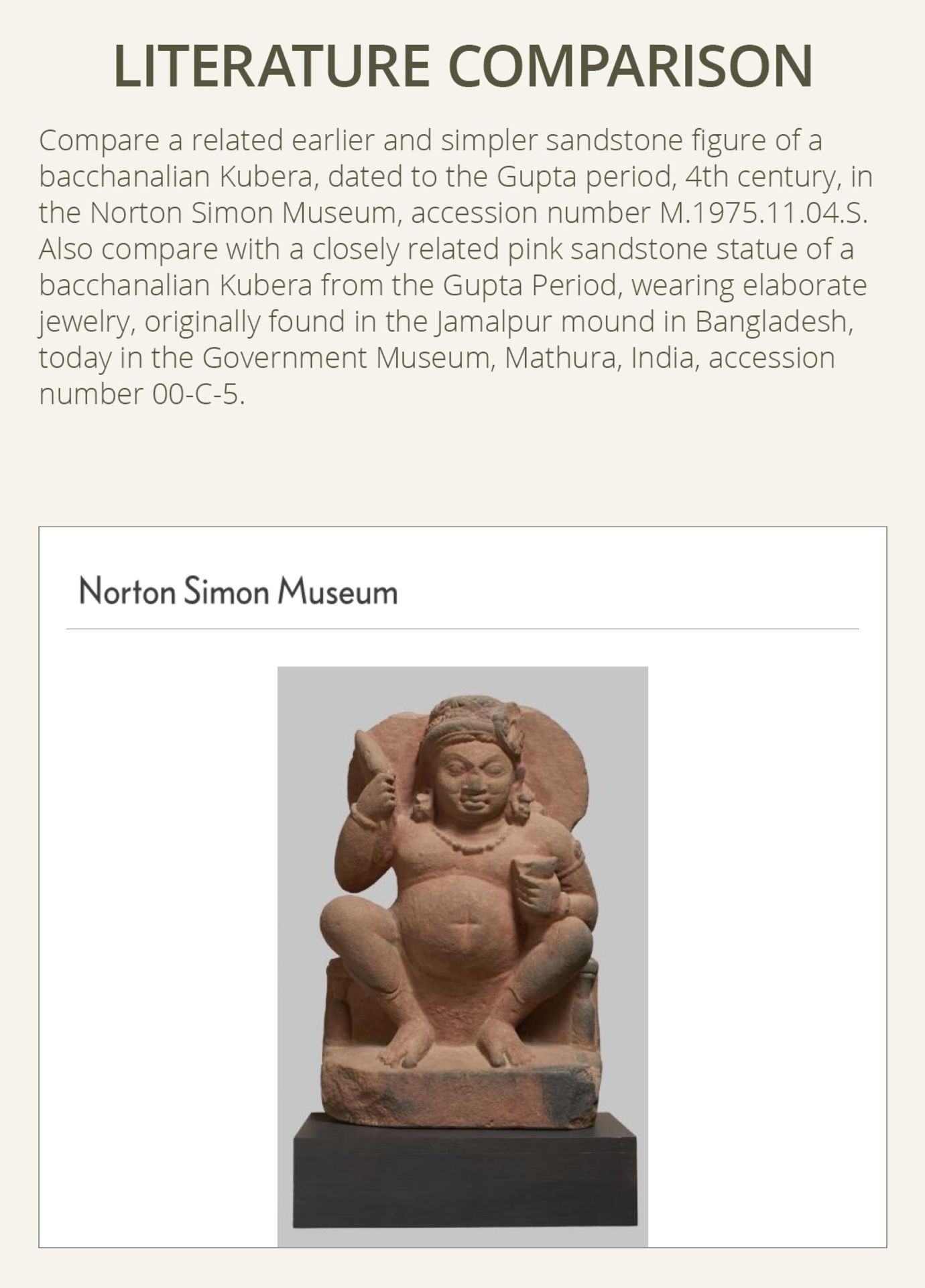 A RARE BACCHANALIAN KUBERA, GUPTA EMPIRE, PINK SANDSTONE - Image 5 of 12