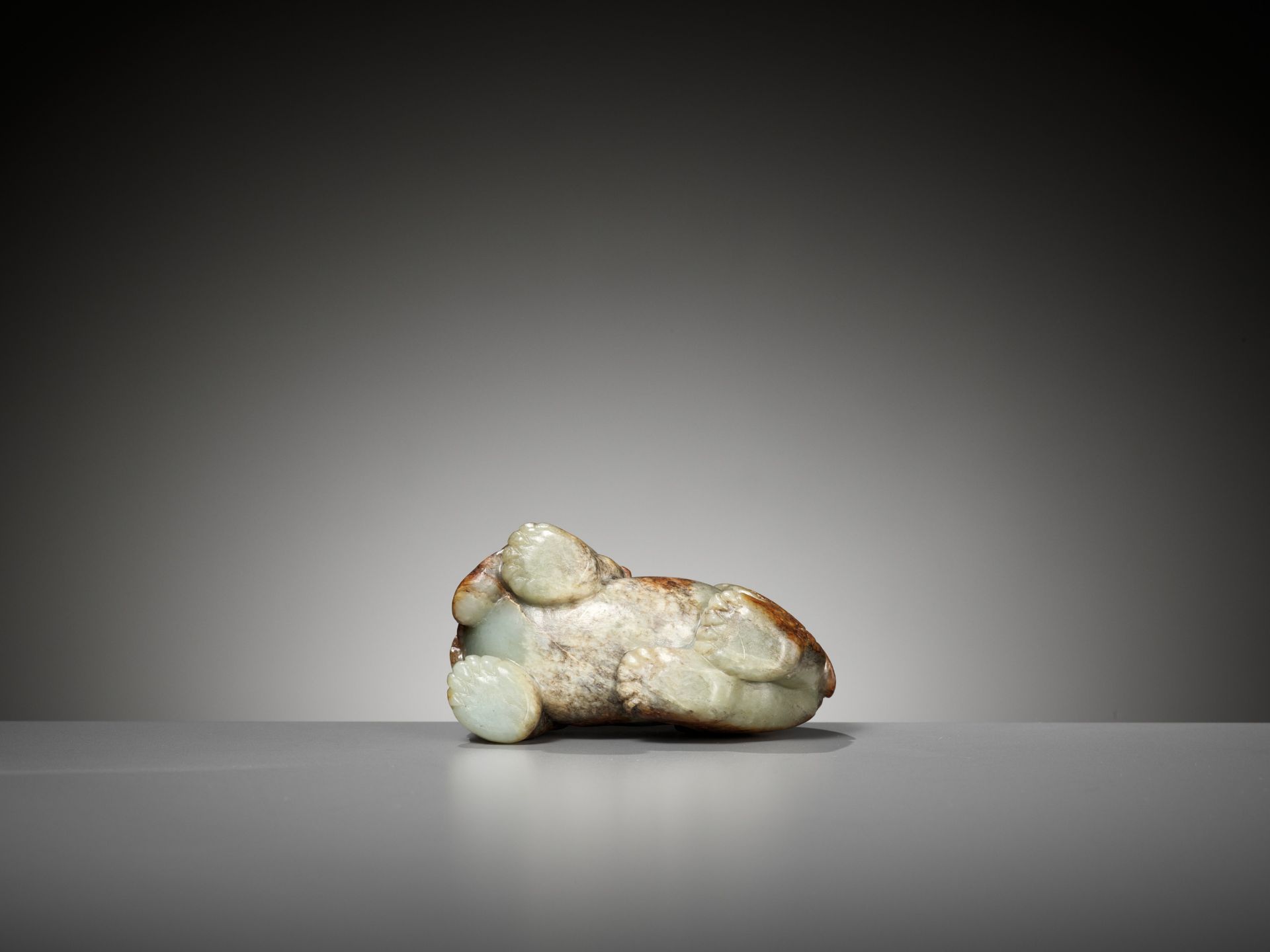 A CELADON AND RUSSET JADE FIGURE OF AN ELEPHANT, MING DYNASTY - Image 9 of 11