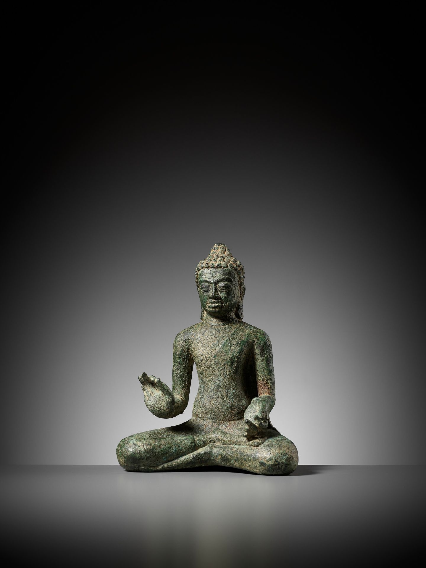 A BRONZE FIGURE OF BUDDHA, MON-DVARAVATI PERIOD - Image 2 of 11