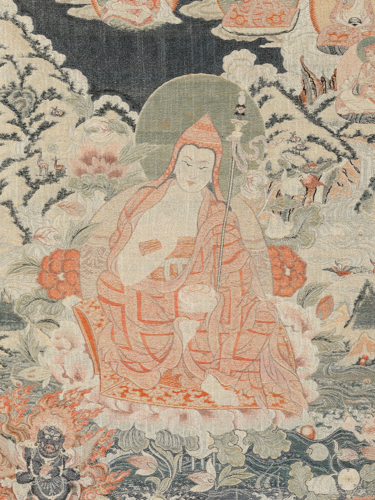 AN EMBROIDERED SILK THANGKA OF PADMASAMBHAVA, QING DYNASTY - Image 5 of 10