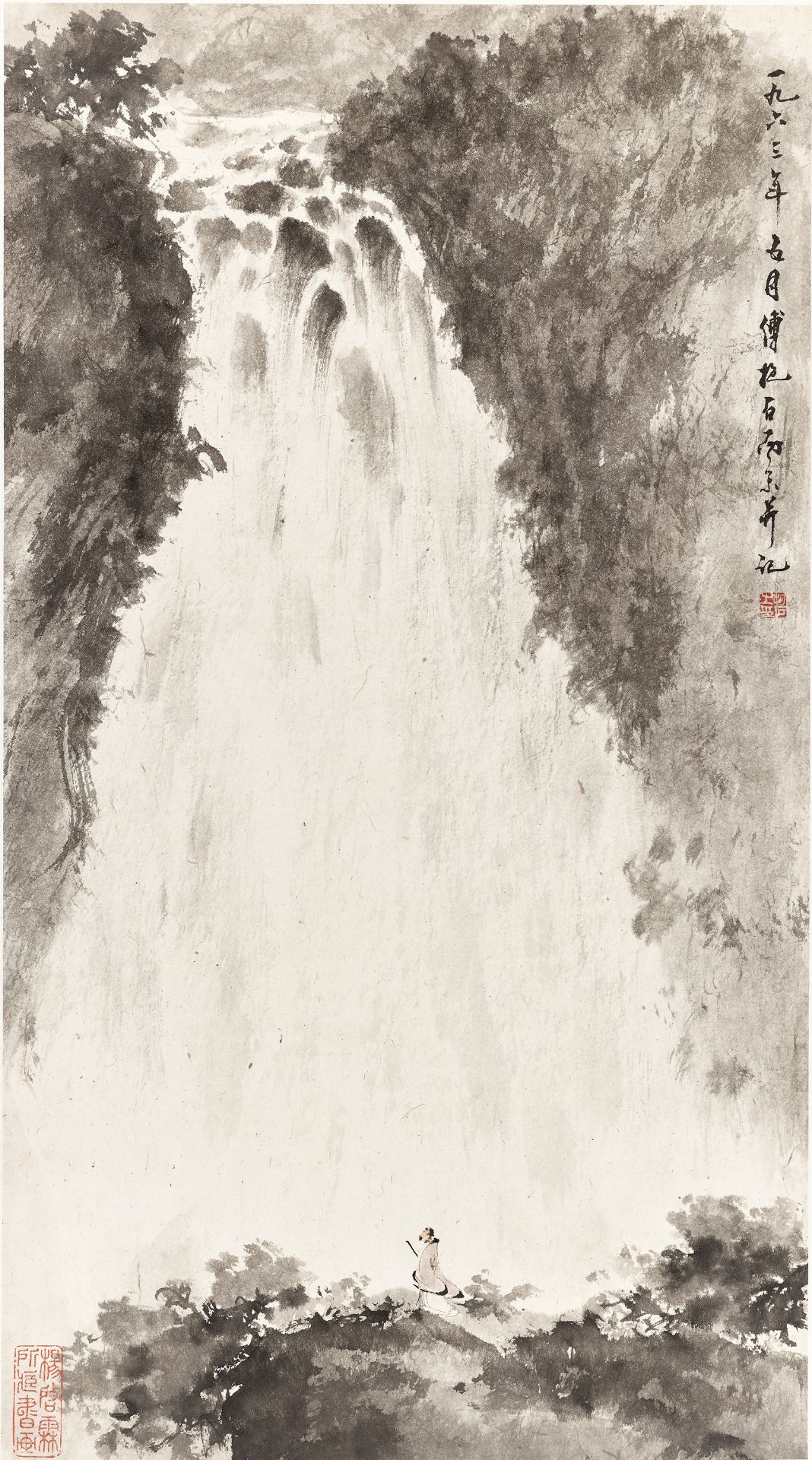 ADMIRING THE WATERFALL' FU BAOSHI, DATED 1963