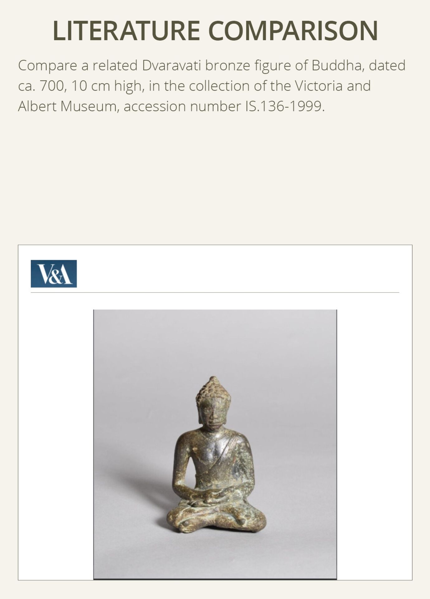 A BRONZE FIGURE OF BUDDHA, MON-DVARAVATI PERIOD - Image 4 of 11