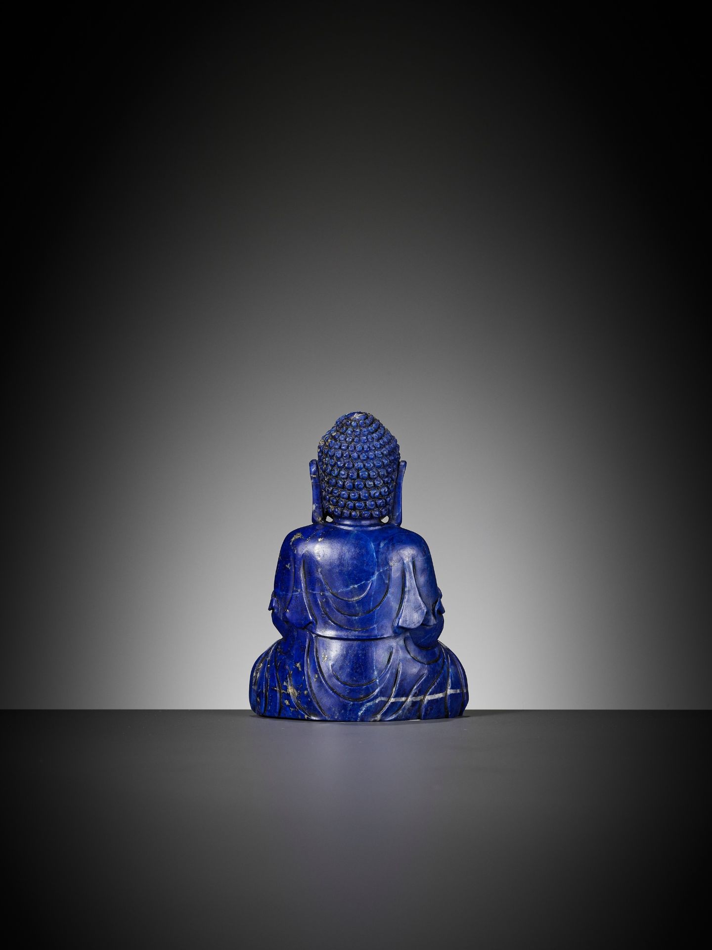 A LAPIS LAZULI FIGURE OF BUDDHA, QING DYNASTY - Image 8 of 12