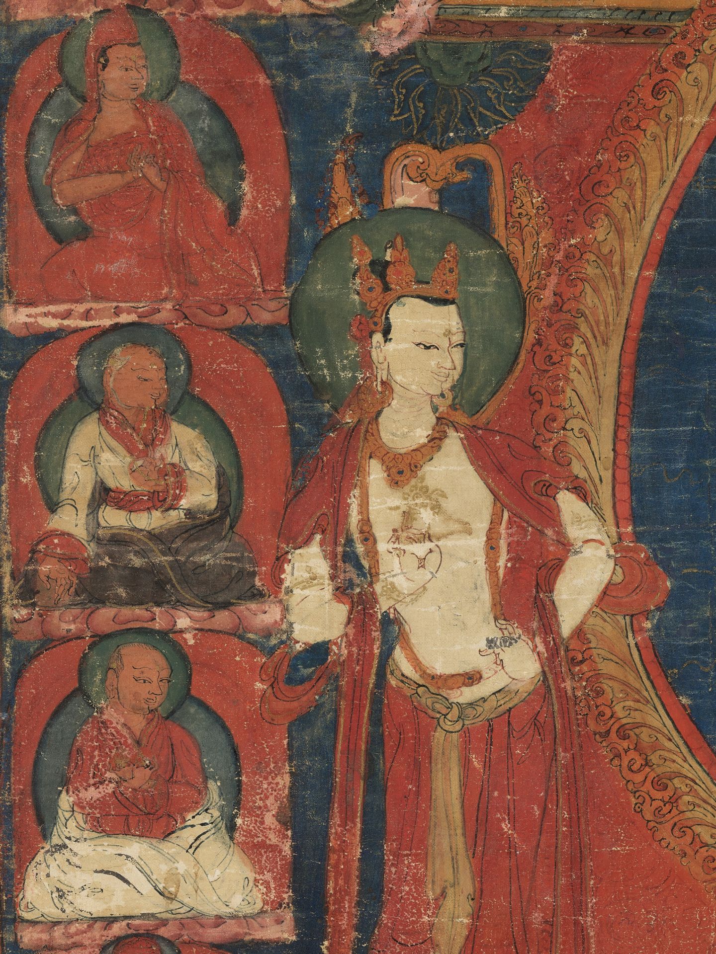 A THANGKA OF RED AMITAYUS, TIBET, 16TH CENTURY - Image 8 of 11