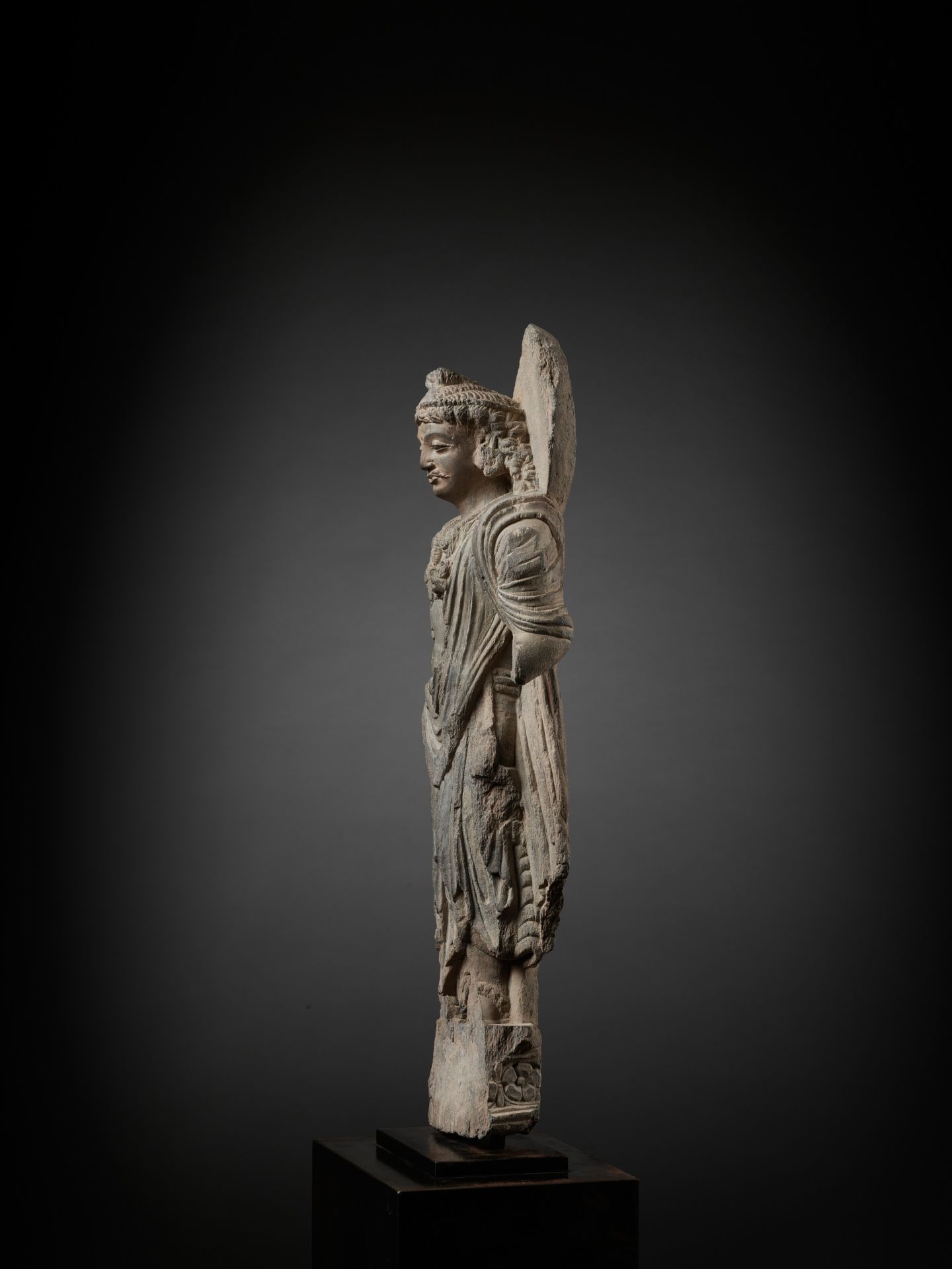 A SCHIST FIGURE OF MAITREYA, ANCIENT REGION OF GANDHARA - Image 13 of 15