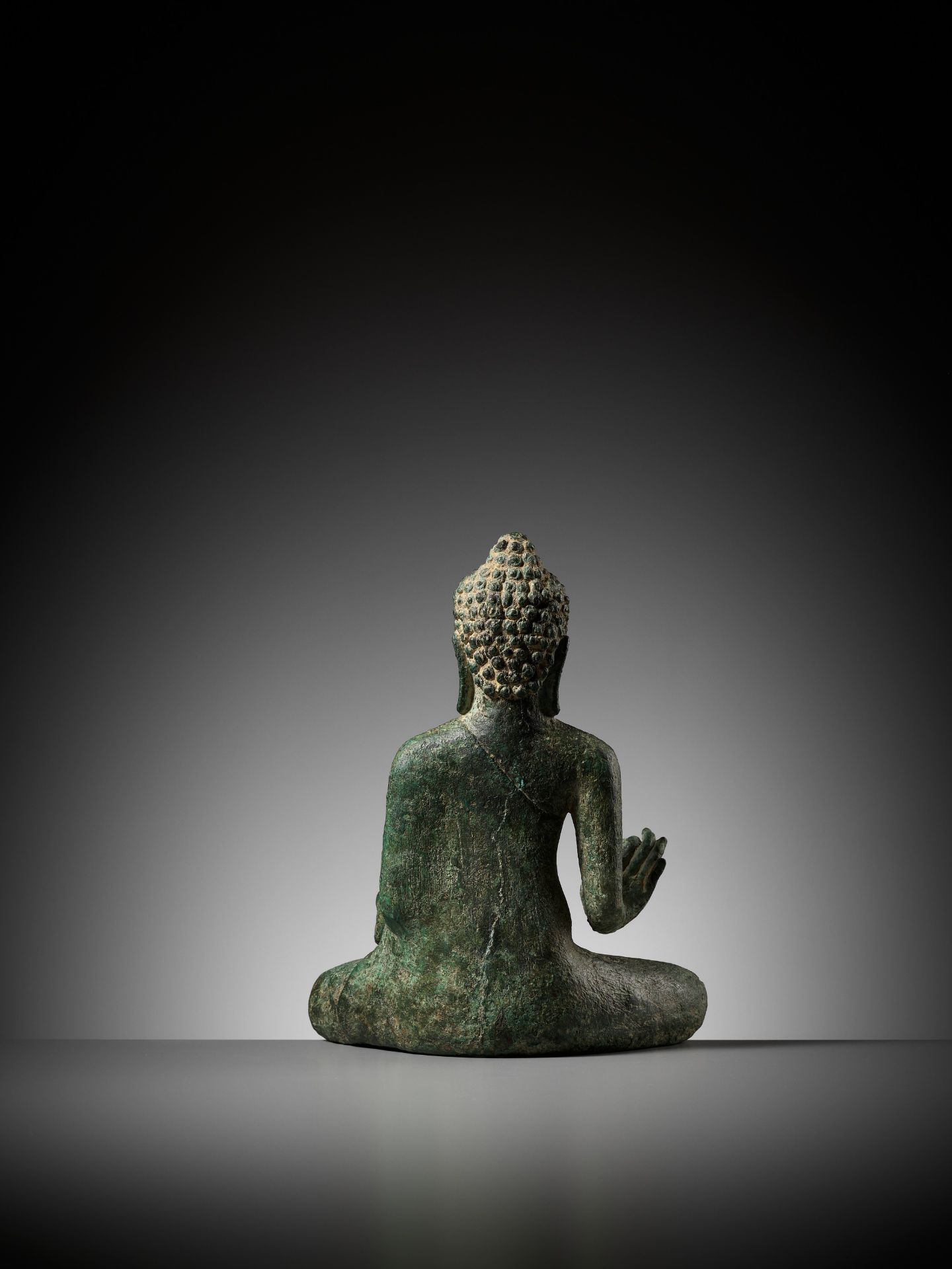 A BRONZE FIGURE OF BUDDHA, MON-DVARAVATI PERIOD - Image 7 of 11