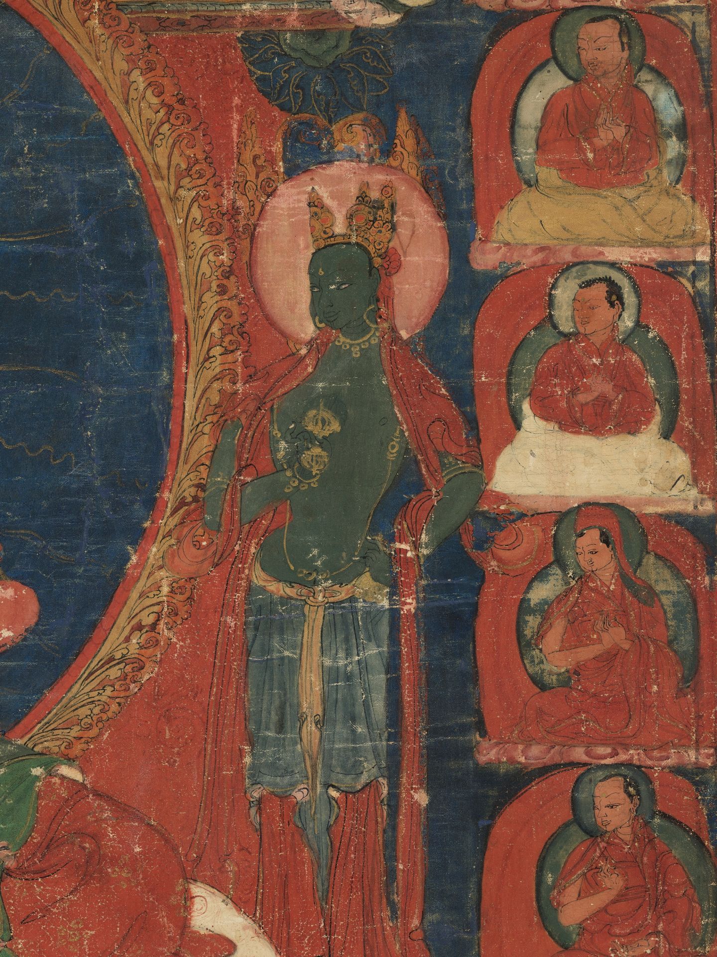 A THANGKA OF RED AMITAYUS, TIBET, 16TH CENTURY - Image 9 of 11