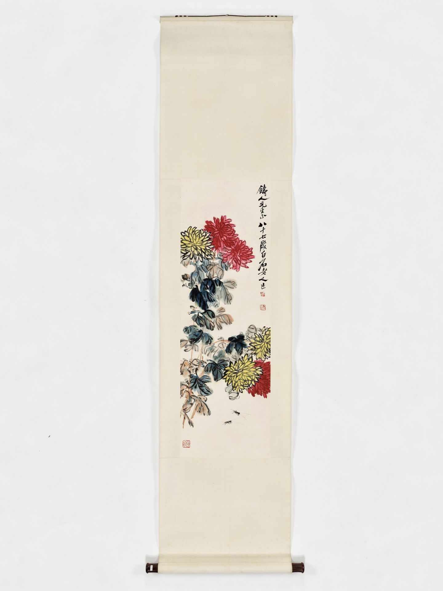 CHRYSANTHEMUM AND CRICKETS' BY QI BAISHI (1864-1957), DATED 1951 - Image 13 of 15