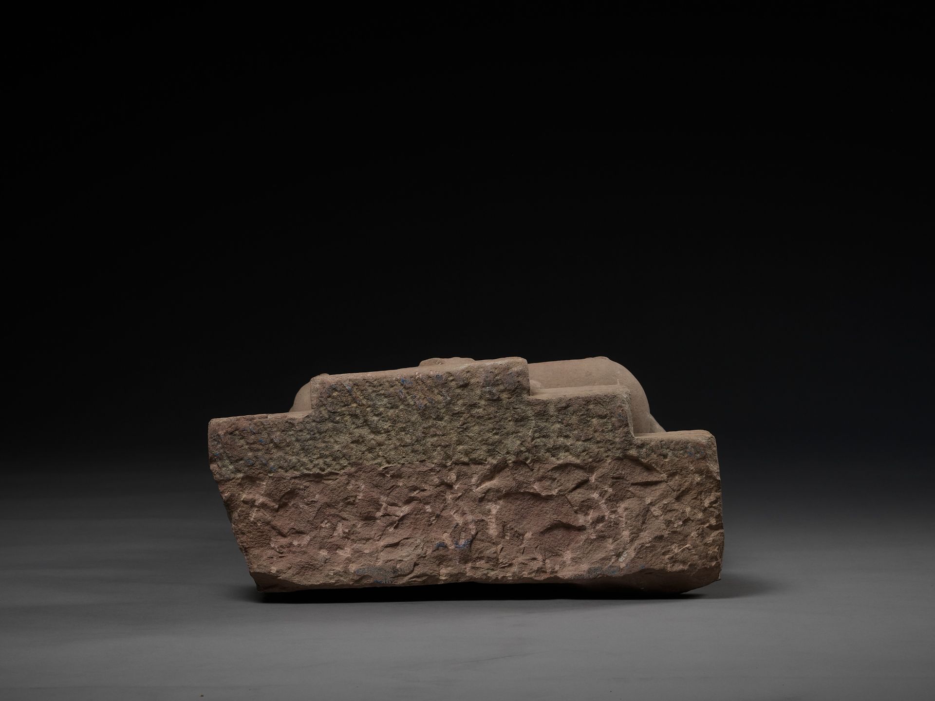 A RARE BACCHANALIAN KUBERA, GUPTA EMPIRE, PINK SANDSTONE - Image 12 of 12