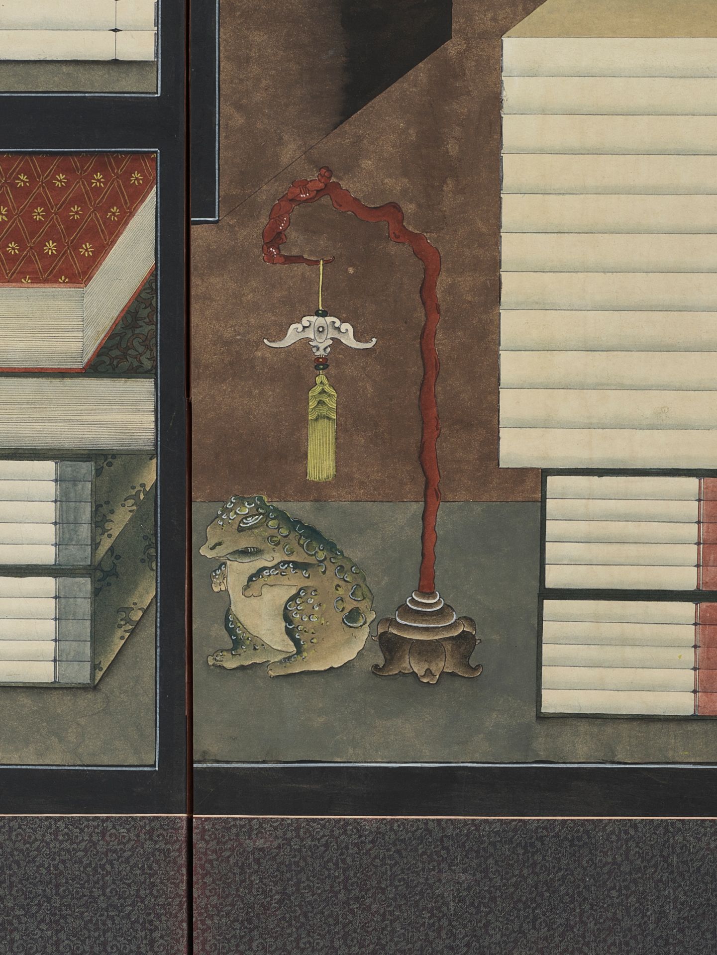 A 'CHAEKGORI' EIGHT-PANEL SCREEN, JOSEON DYNASTY, WITH 'HIDDEN' ARTIST SEAL - Image 2 of 13