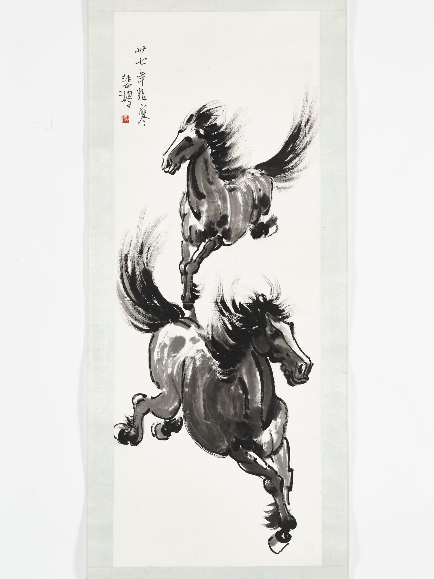 TWO GALLOPING HORSES', BY XU BEIHONG (1895-1953), DATED 1948 - Image 10 of 15