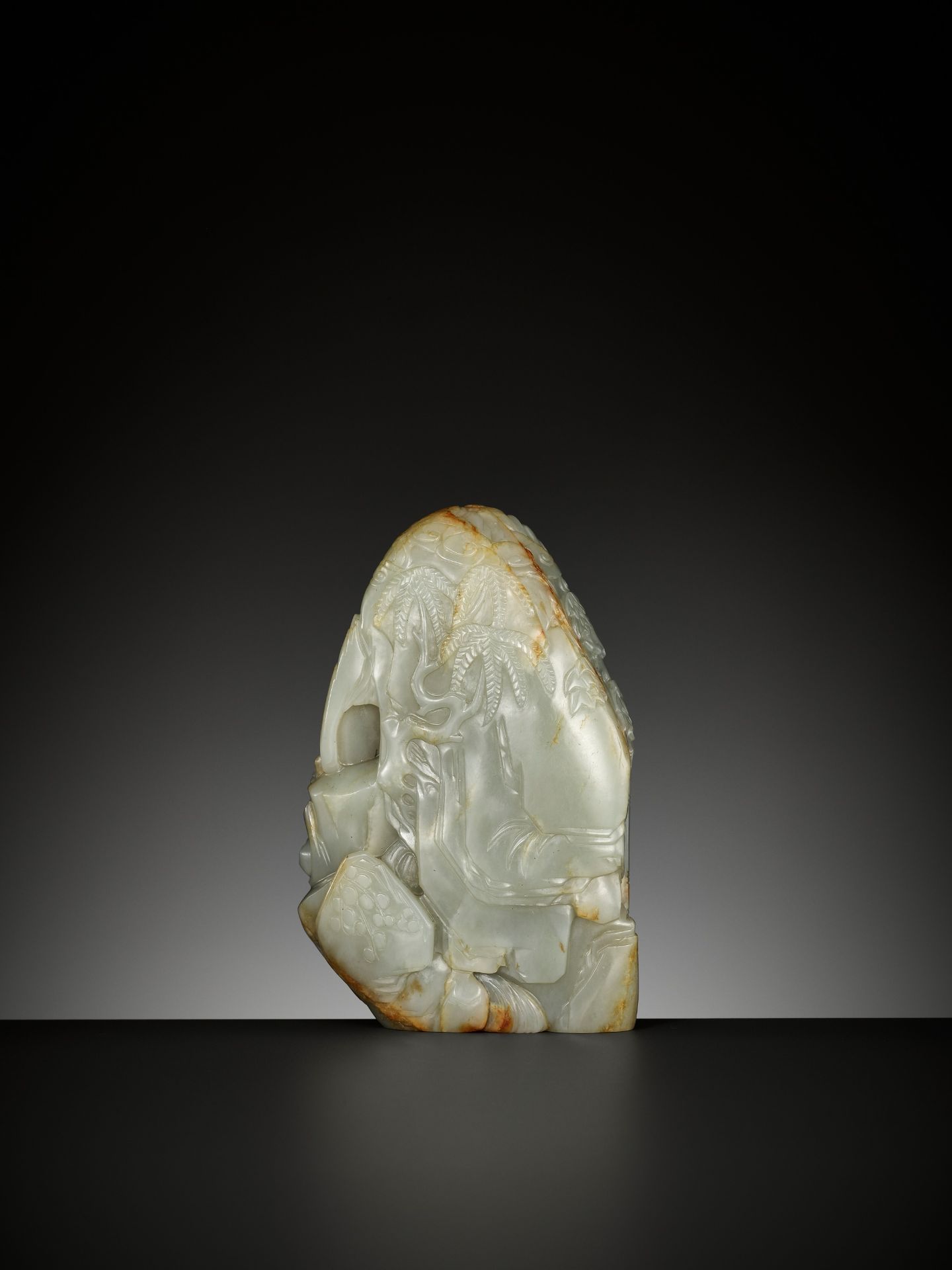A CELADON AND RUSSET JADE 'DEER AND CRANE' BOULDER, 18TH CENTURY - Image 6 of 15