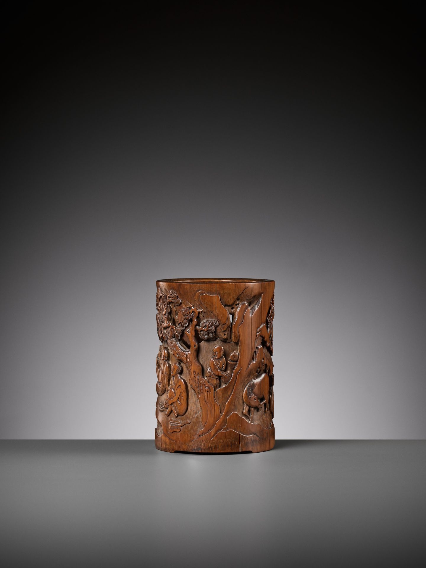 A JIADING SCHOOL BAMBOO BRUSHPOT, BITONG, SIGNED ZHOU E, 18TH CENTURY - Image 12 of 18