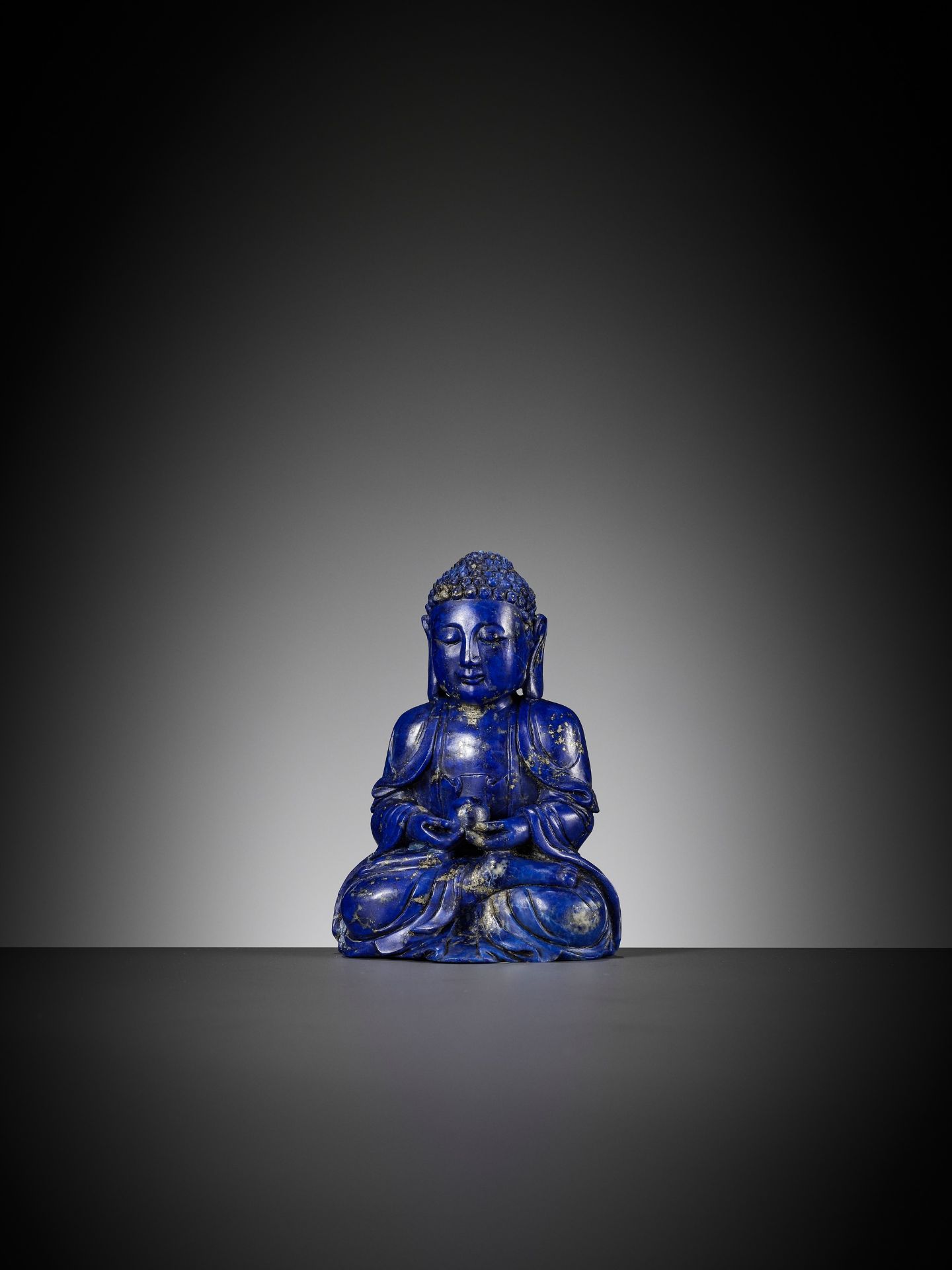 A LAPIS LAZULI FIGURE OF BUDDHA, QING DYNASTY - Image 2 of 12