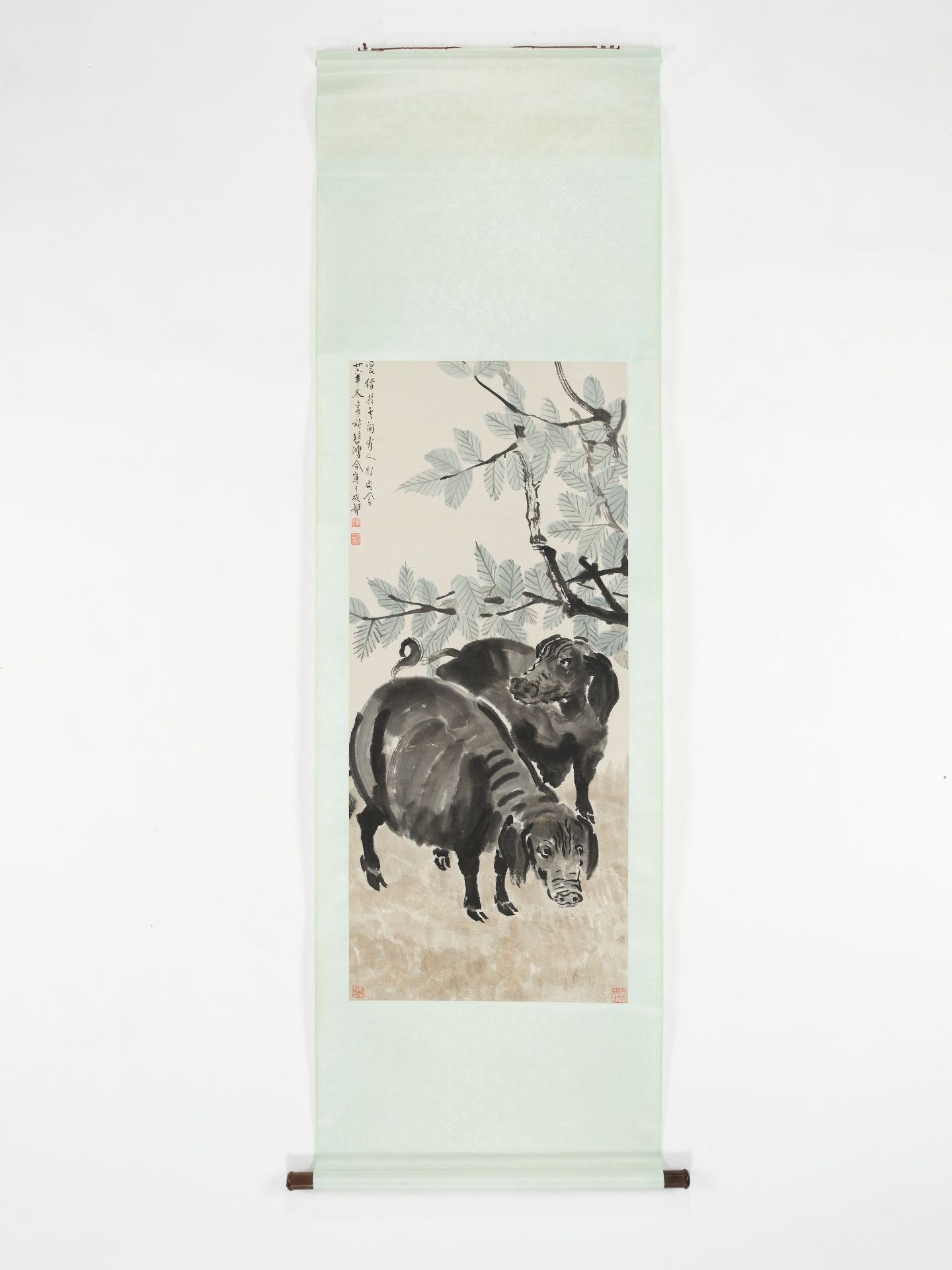 TWO PIGS', BY XU BEIHONG (1895-1953) AND ZHANG SHUQI (1899-1956), DATED 1937 - Image 2 of 12