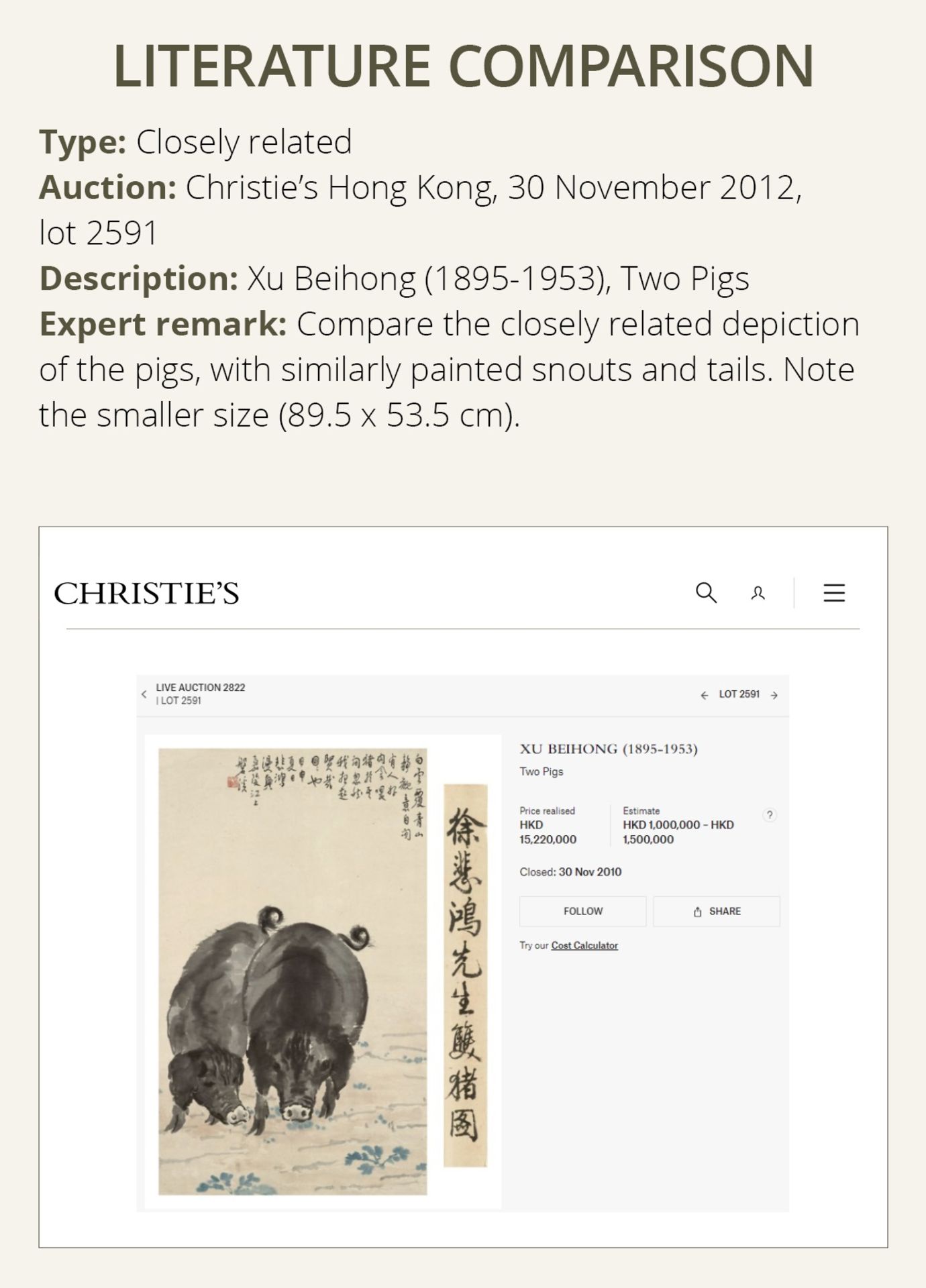 TWO PIGS', BY XU BEIHONG (1895-1953) AND ZHANG SHUQI (1899-1956), DATED 1937 - Image 4 of 12