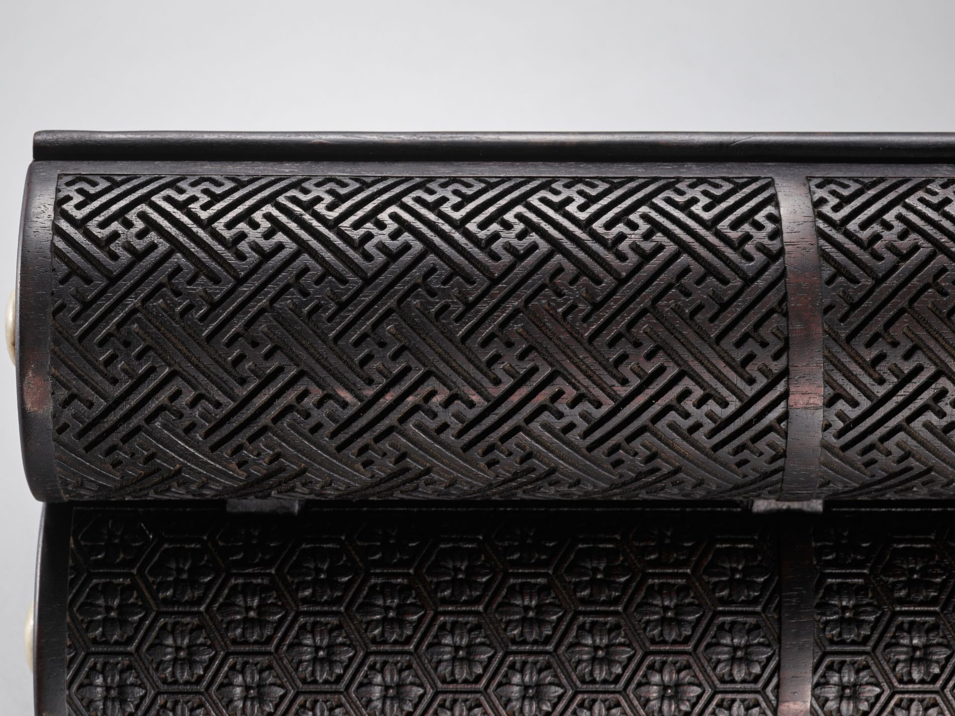 AN IMPERIAL SCROLL-SHAPED ZITAN BOX AND COVER, QIANLONG - Image 15 of 16