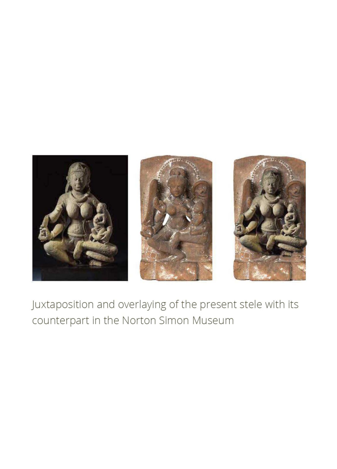 A RARE SANDSTONE MINATURE STELE FIGURE OF A MOTHER GODDESS WITH CHILD - Image 4 of 10