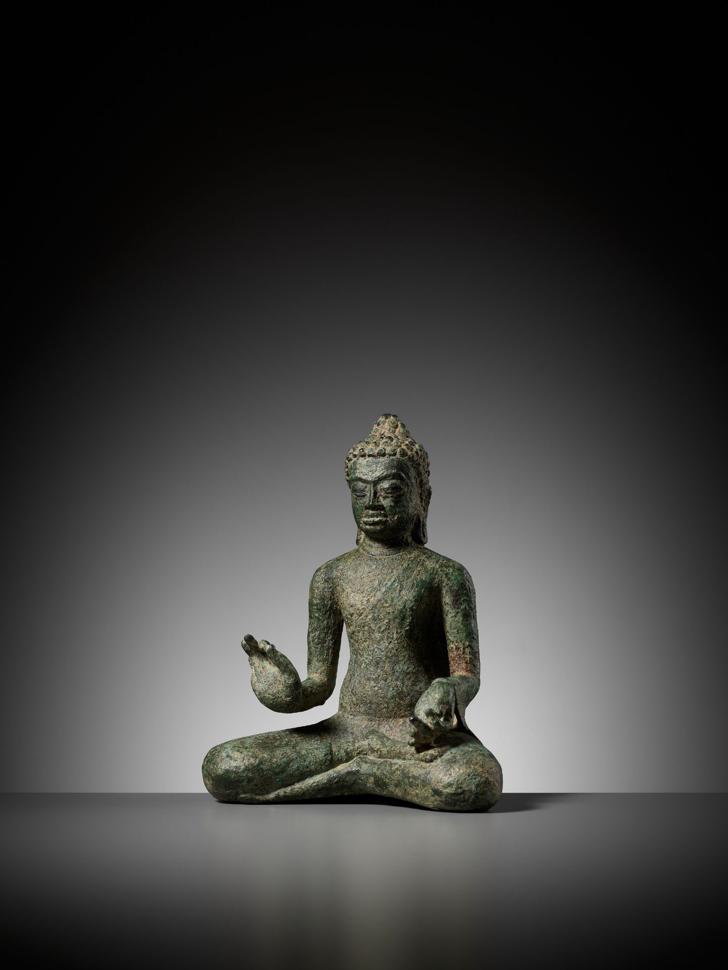 A BRONZE FIGURE OF BUDDHA, MON-DVARAVATI PERIOD - Image 3 of 11