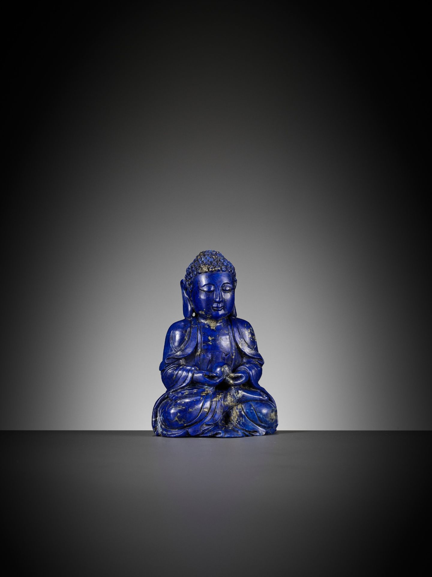 A LAPIS LAZULI FIGURE OF BUDDHA, QING DYNASTY - Image 11 of 12