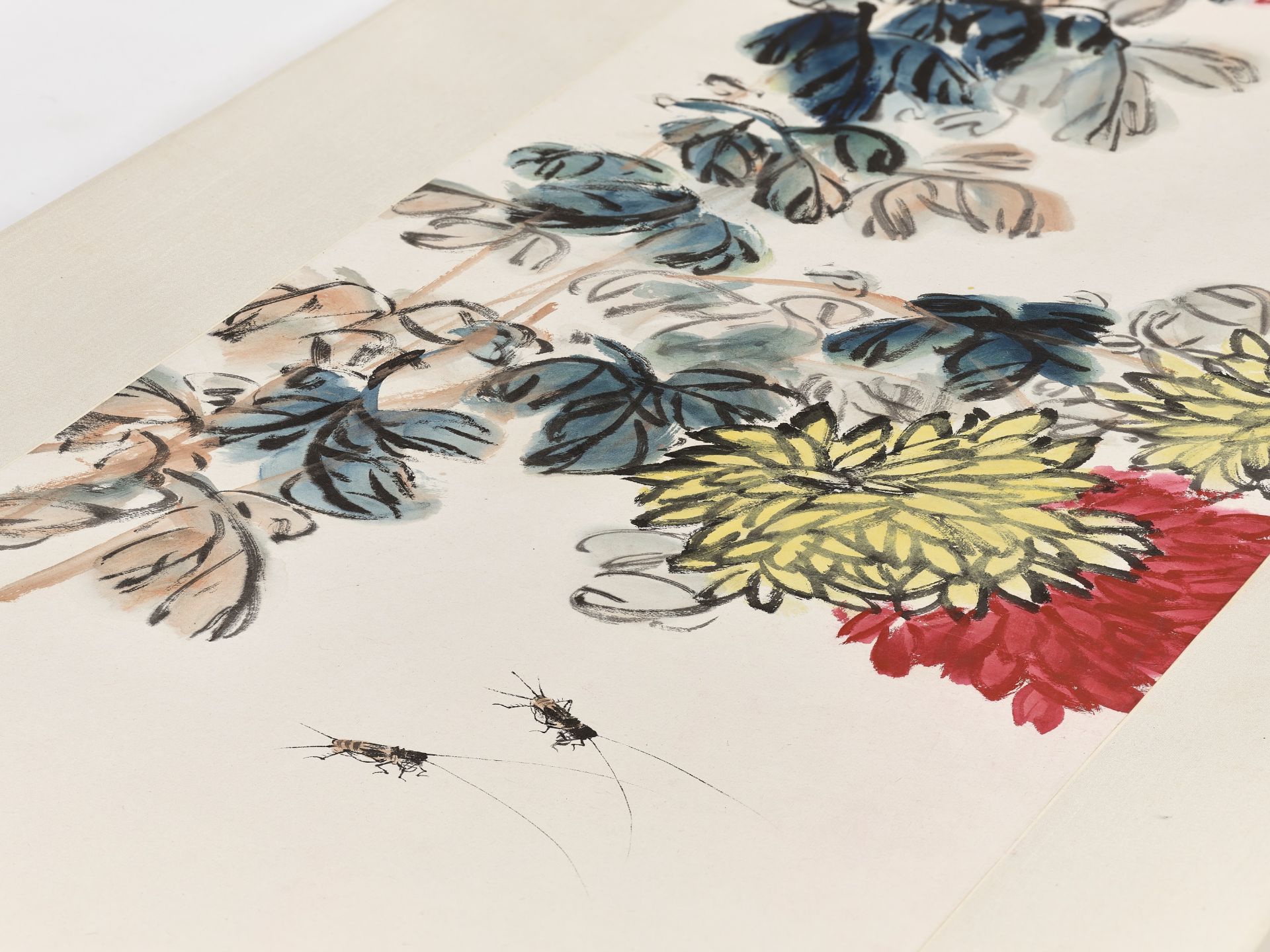 CHRYSANTHEMUM AND CRICKETS' BY QI BAISHI (1864-1957), DATED 1951 - Image 6 of 15