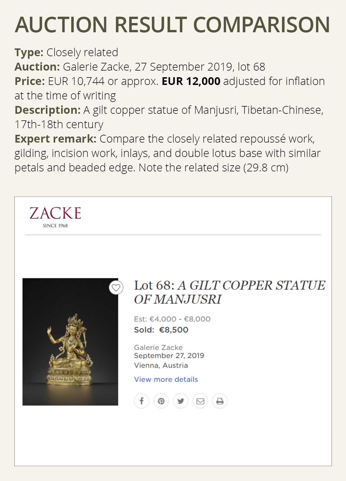 A GILT COPPER REPOUSSE FIGURE OF GREEN TARA, 17TH-18TH CENTURY - Bild 4 aus 14