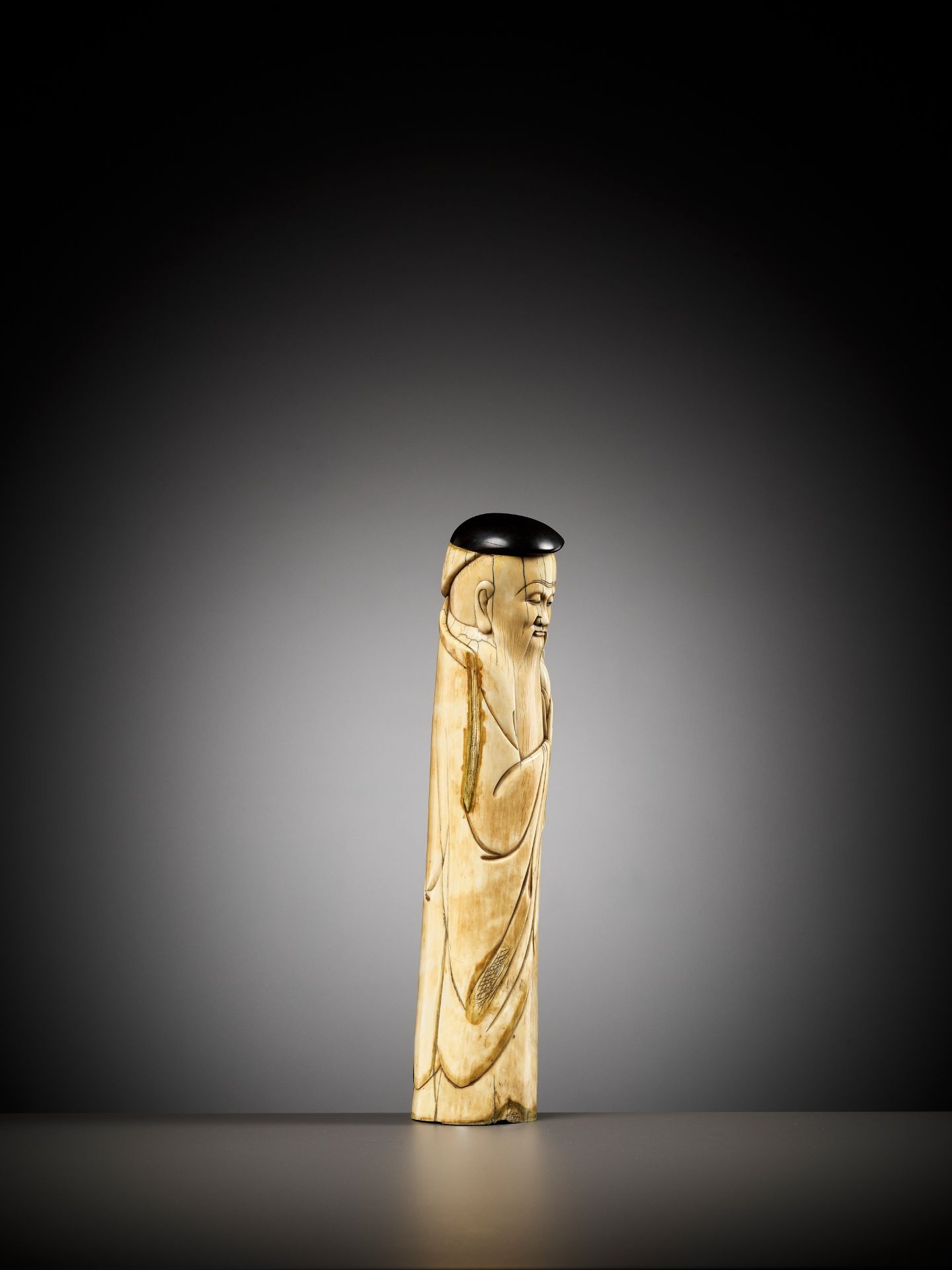 AN IVORY FIGURE OF SHOULAO, MING DYNASTY - Image 8 of 12