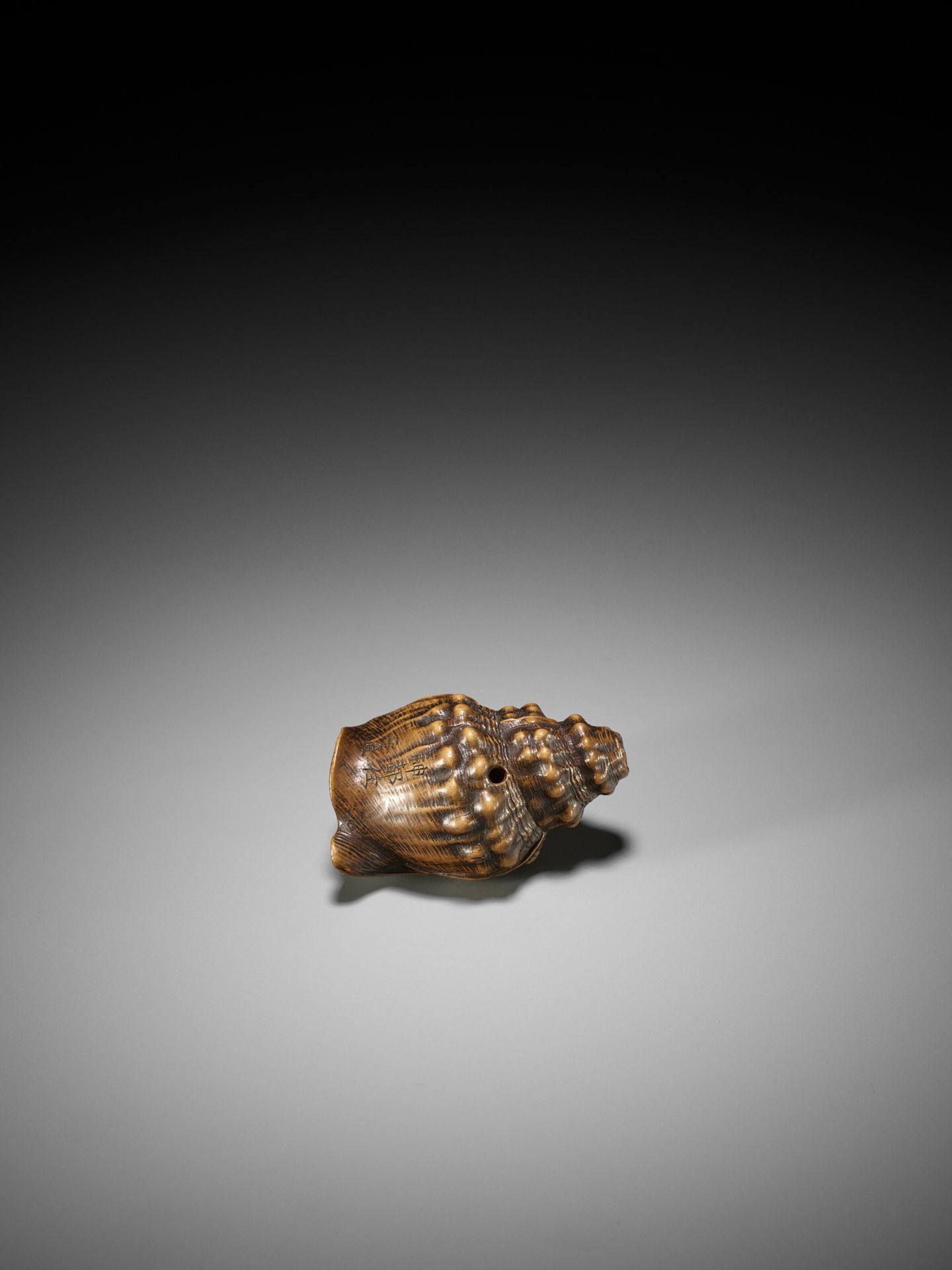 MASANAO: A SUPERB WOOD NETSUKE OF BENKEI INSIDE HORAGAI - Bild 2 aus 13