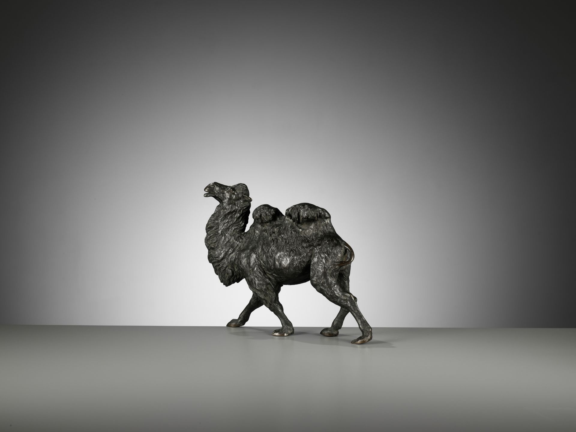 KAKUHA: A FINE BRONZE OKIMONO OF A STRIDING BACTRIAN CAMEL - Image 3 of 11