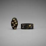 KURAMOTO TERUSHIGE: A SHAKUDO AND GOLD FUCHI AND KASHIRA WITH CHIDORI