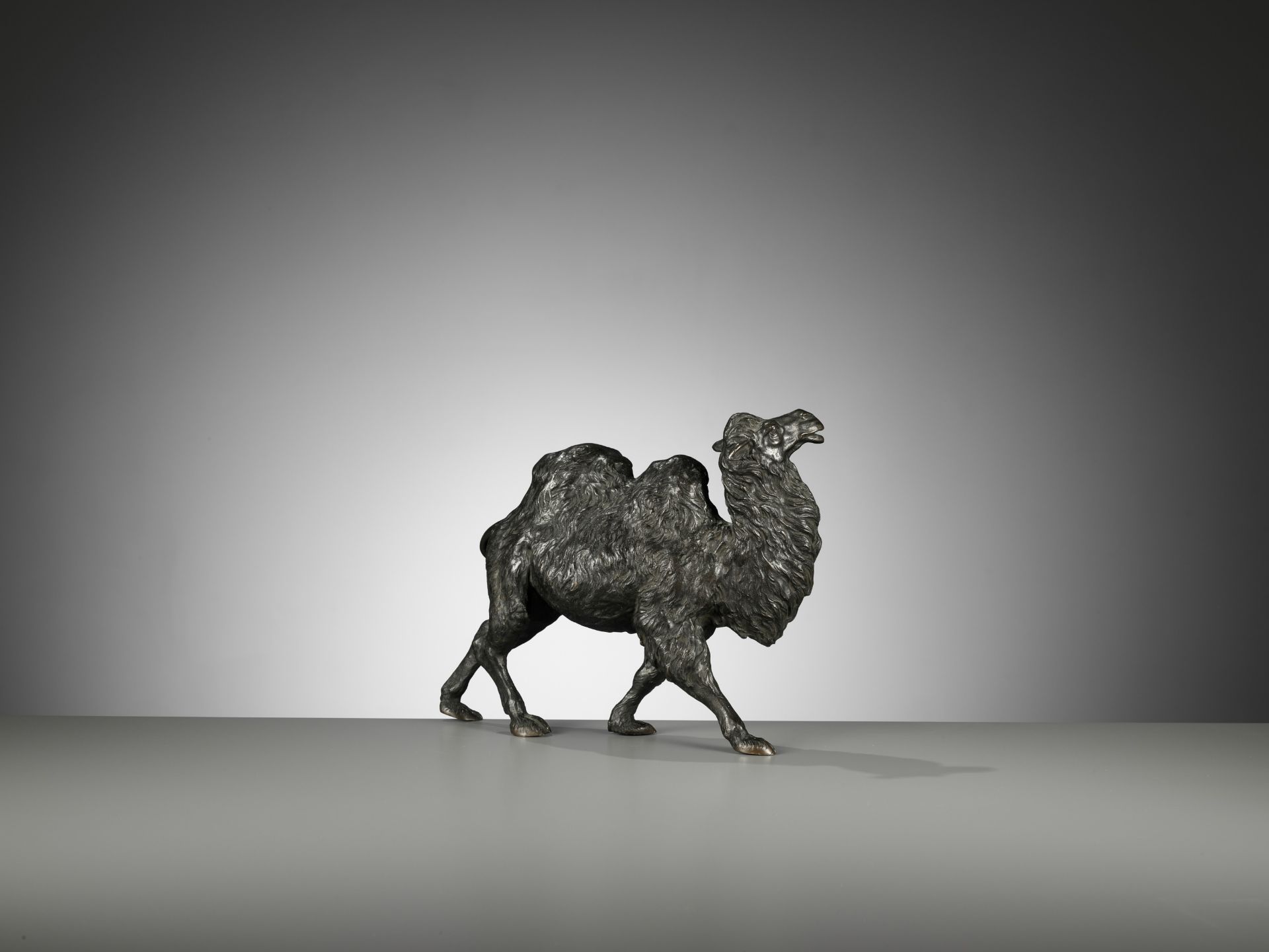 KAKUHA: A FINE BRONZE OKIMONO OF A STRIDING BACTRIAN CAMEL - Image 7 of 11