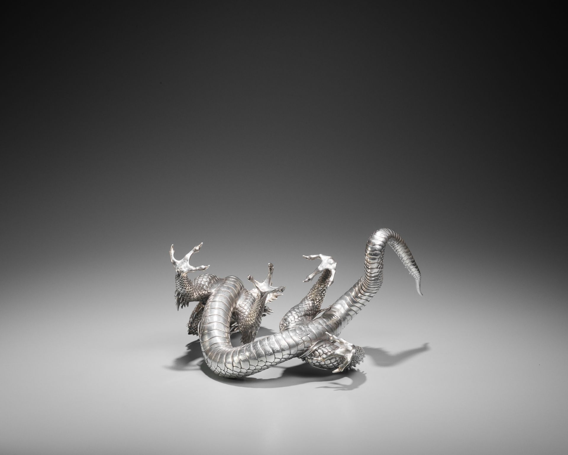 SANMI: A MASTERFUL SILVER OKIMONO OF A DRAGON WITH ROCK CRYSTAL SPHERE - Image 21 of 21