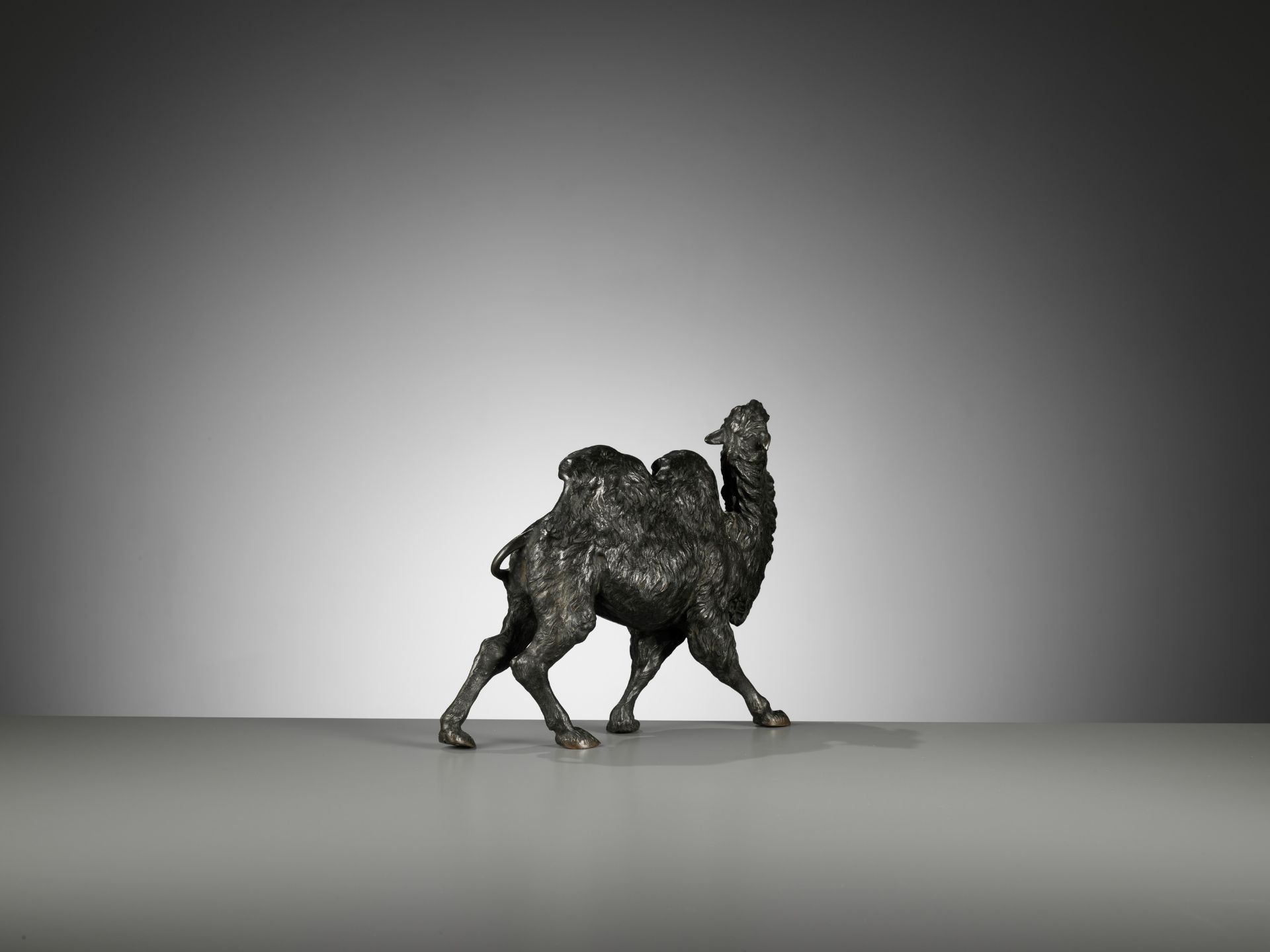 KAKUHA: A FINE BRONZE OKIMONO OF A STRIDING BACTRIAN CAMEL - Image 4 of 11