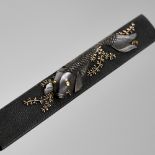 YURAKUSAI SEKIBUN: A SUPERB SHAKUDO AND GOLD KOZUKA WITH CARP IN WATER WEEDS