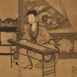 KOTO YOSHIN: A FINE KANO SCHOOL PAINTING OF 'SCHOLAR READING A SCROLL'