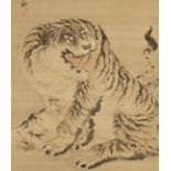 KISHI GANKU: A SUPERB AND VERY LARGE PAINTING OF A TIGER