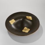 A LACQUER JINGASA (WAR HAT) WITH HANABISHI MON