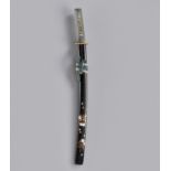 A SUPERB INLAID LACQUER WAKIZASHI KOSHIRAE WITH CHERRY BLOSSOMS