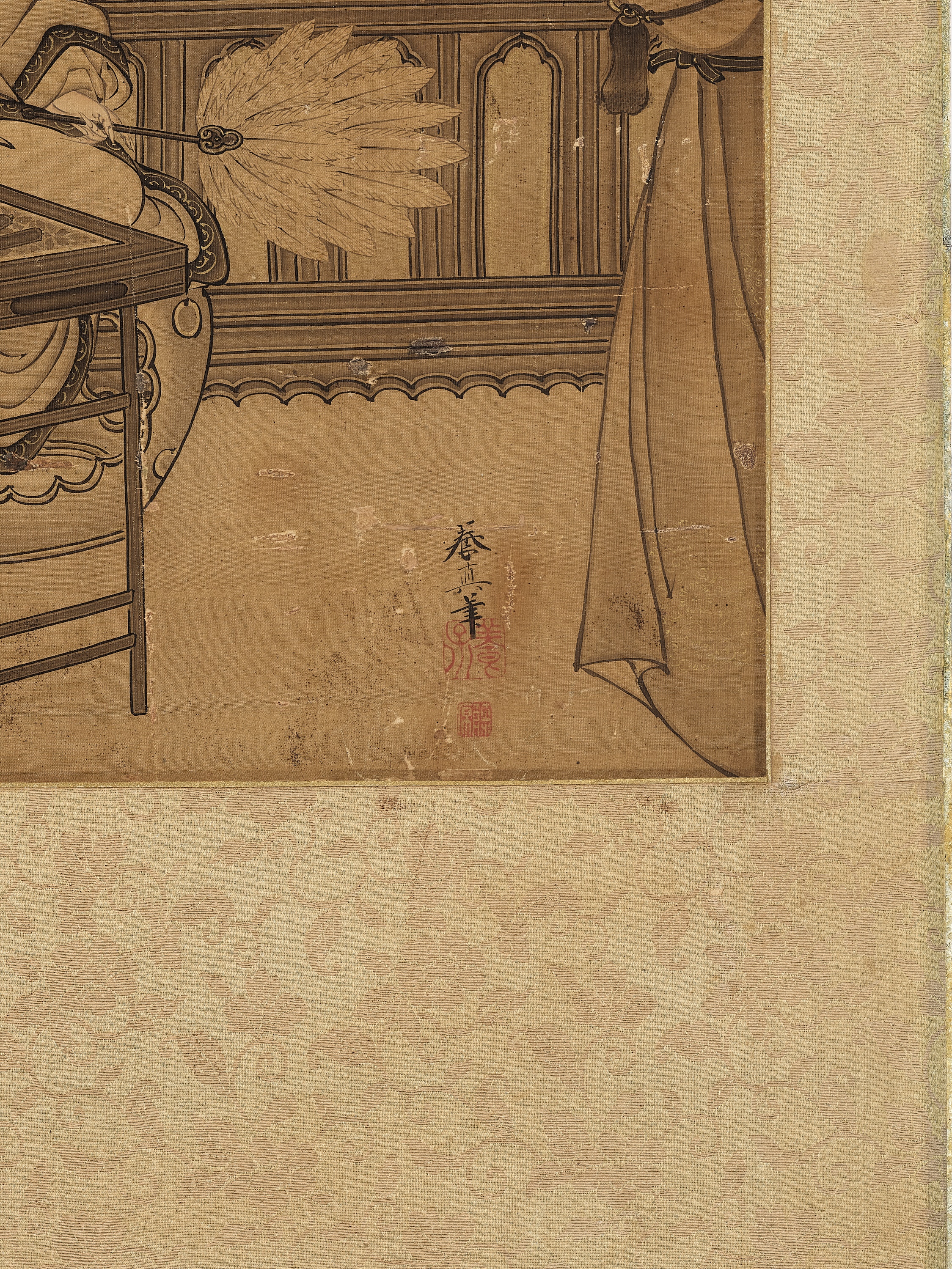 KOTO YOSHIN: A FINE KANO SCHOOL PAINTING OF 'SCHOLAR READING A SCROLL' - Image 5 of 8